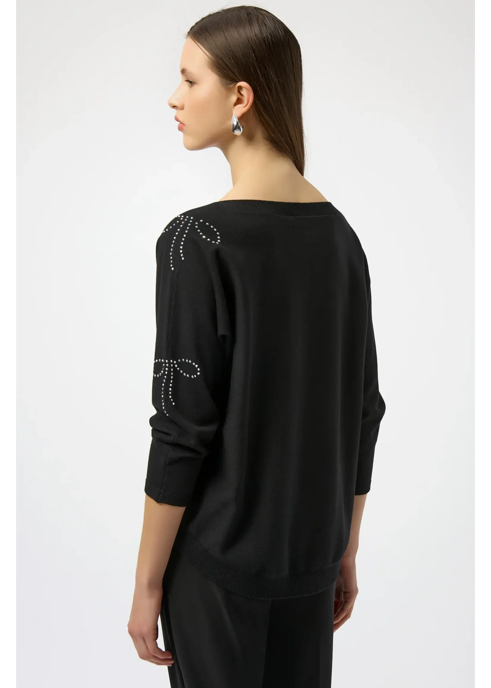 Joseph Ribkoff Joseph Ribkoff - Jewel Embellished Boat Neck Pullover Style 254950