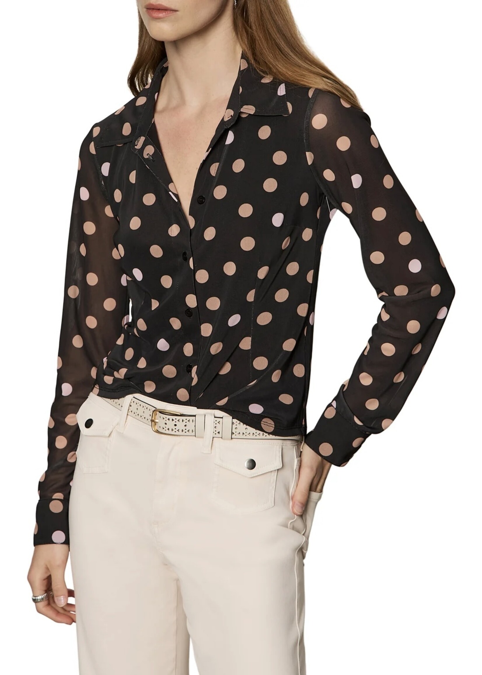 Sanctuary Sanctuary - Fitted Mesh Button Down