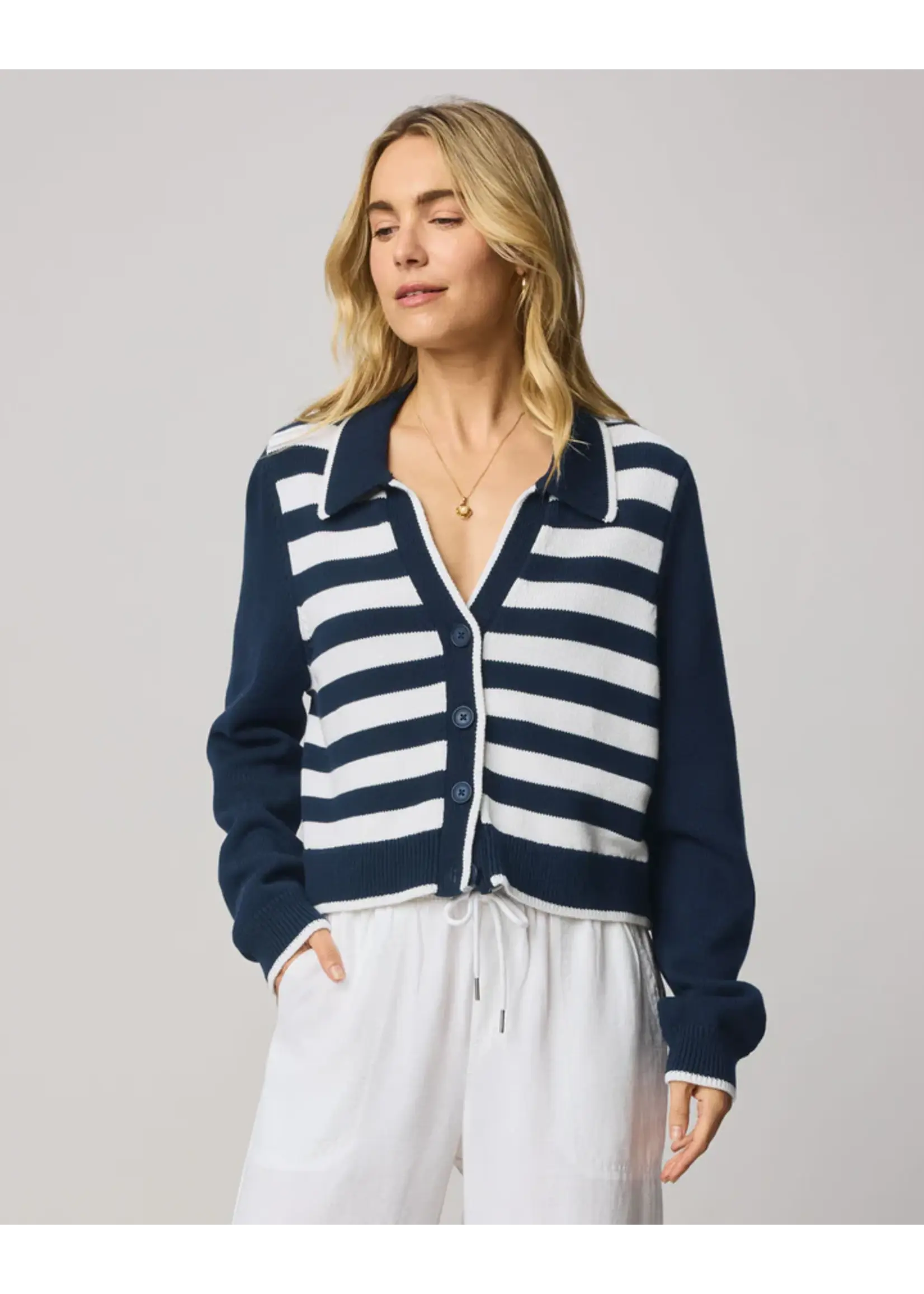 Splendid Splendid - Nicolette Striped Polo Sweater