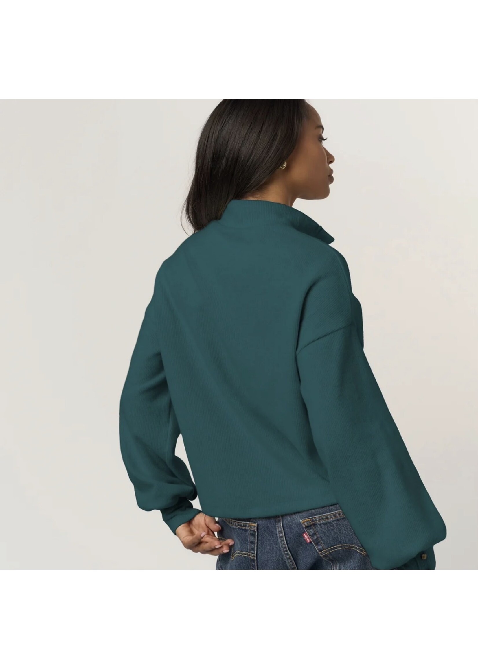 Project Social T Project Social T - Damas Multi Button Cozy Mock Neck