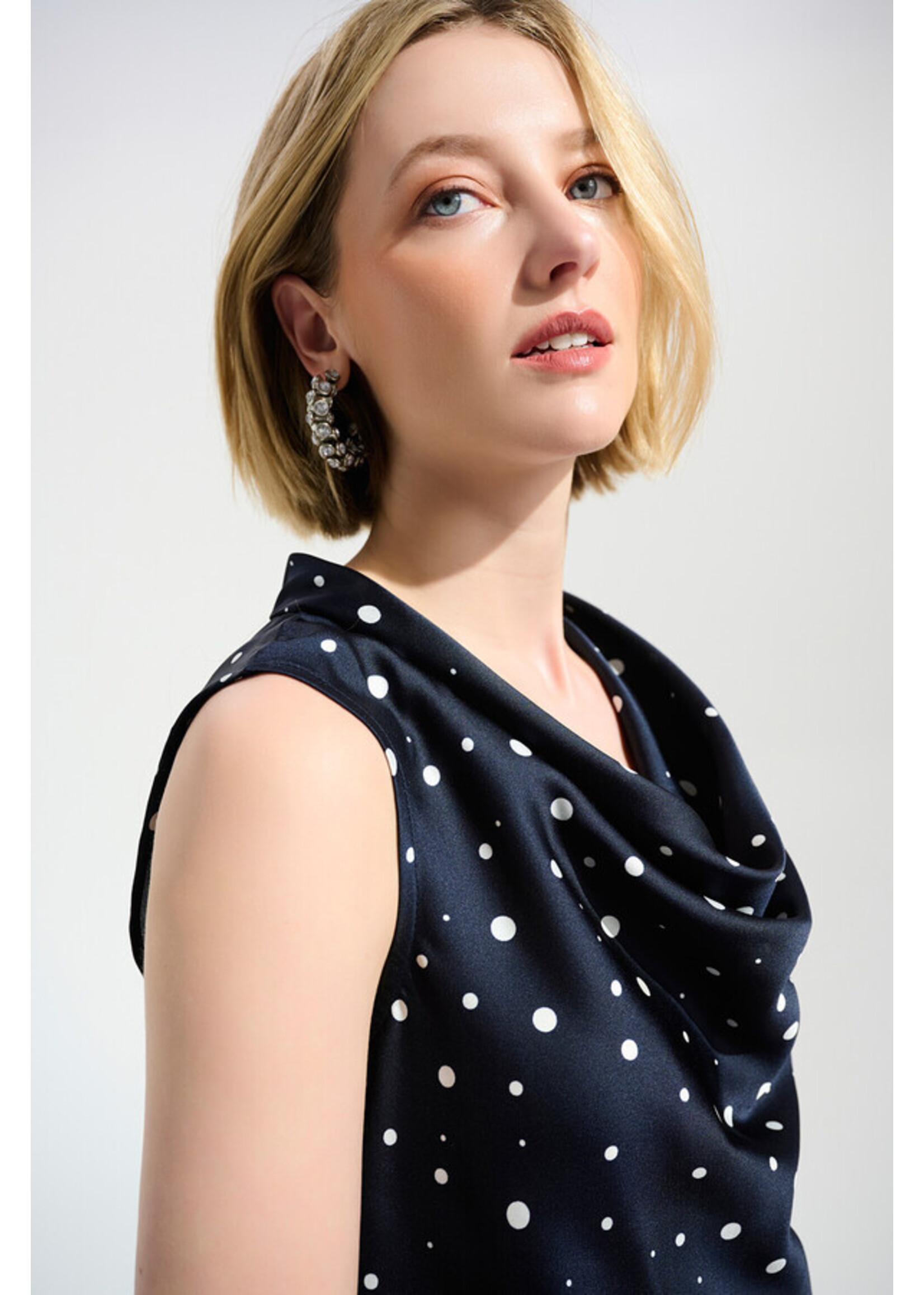 Joseph Ribkoff Joseph Ribkoff - Cowl Neck Polka Dot Pullover Style 261746