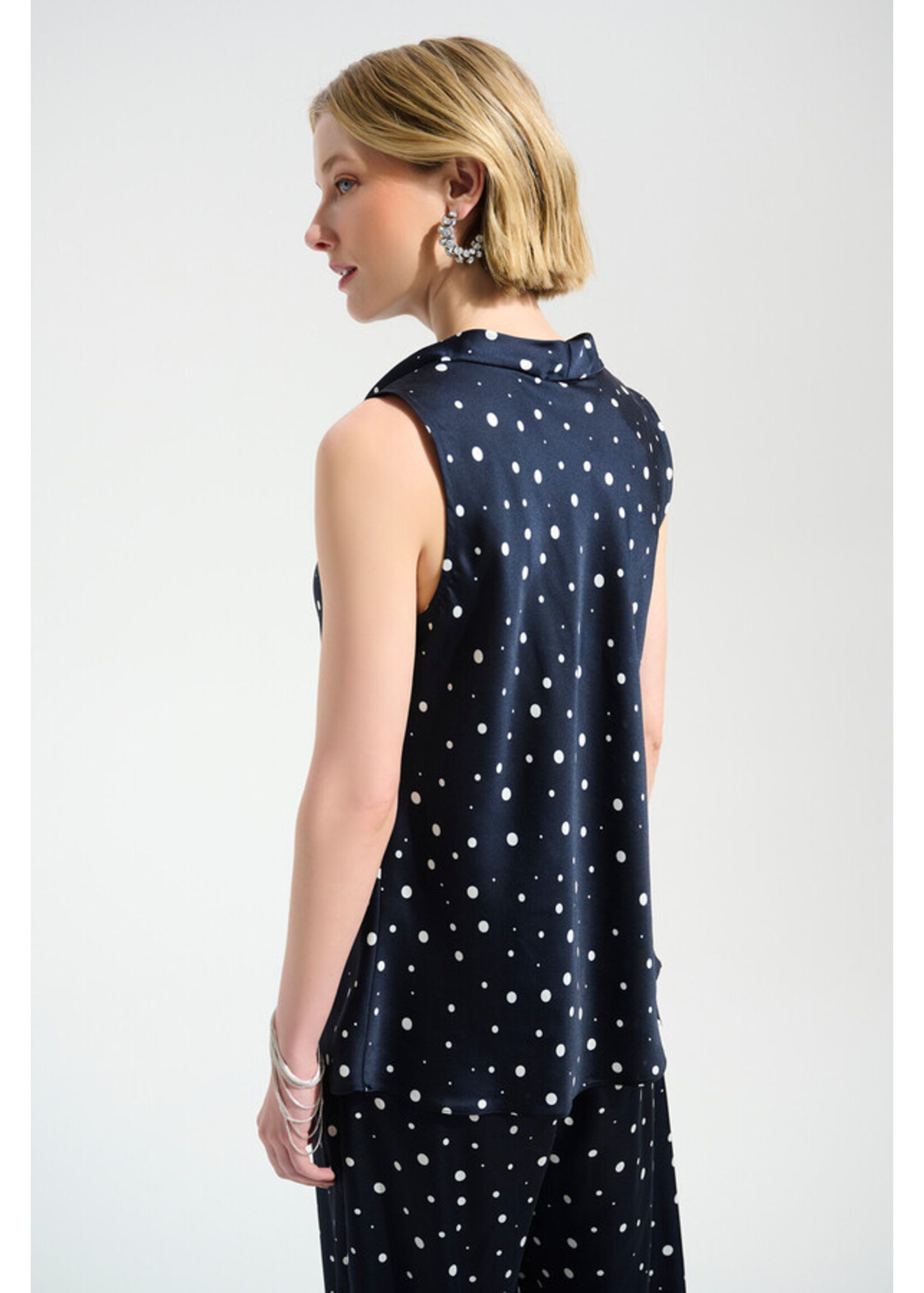 Joseph Ribkoff Joseph Ribkoff - Cowl Neck Polka Dot Pullover Style 261746