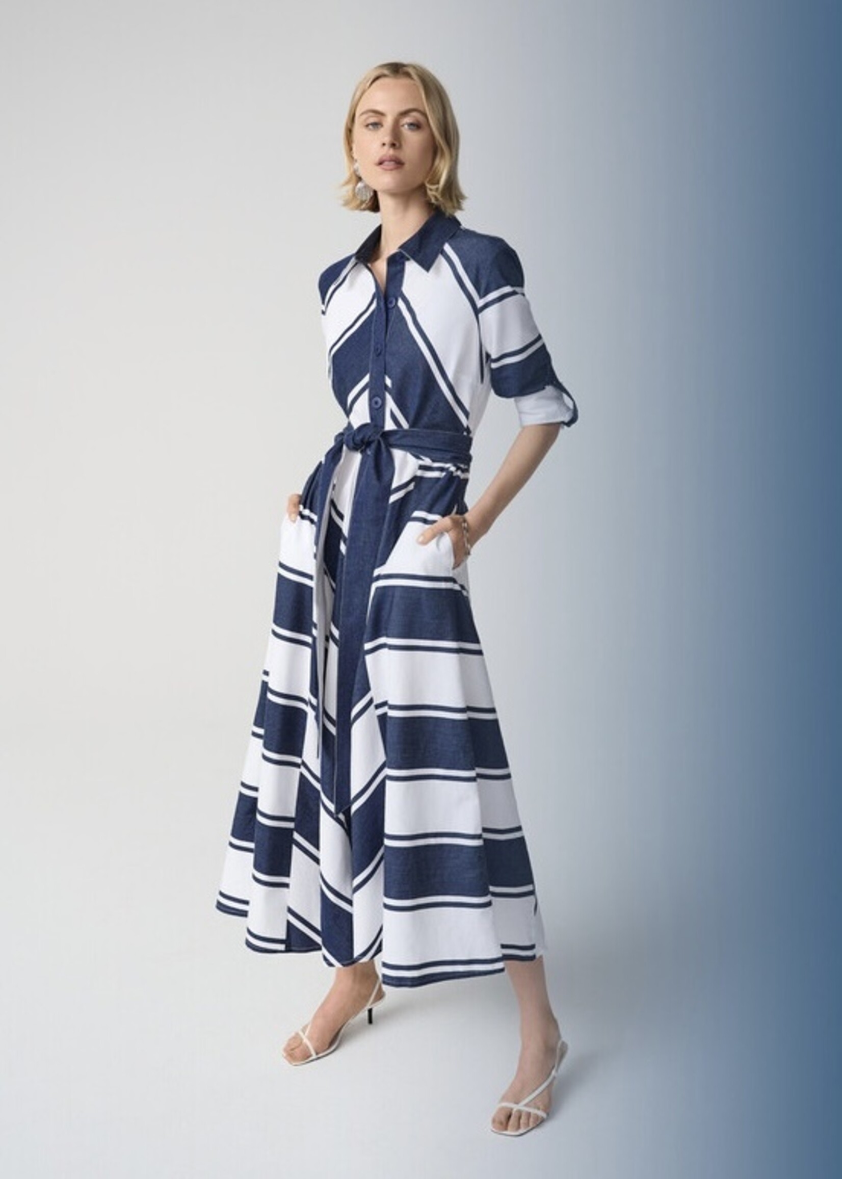 Joseph Ribkoff Joseph Ribkoff - Casual Striped Maxi Dress Style 261936