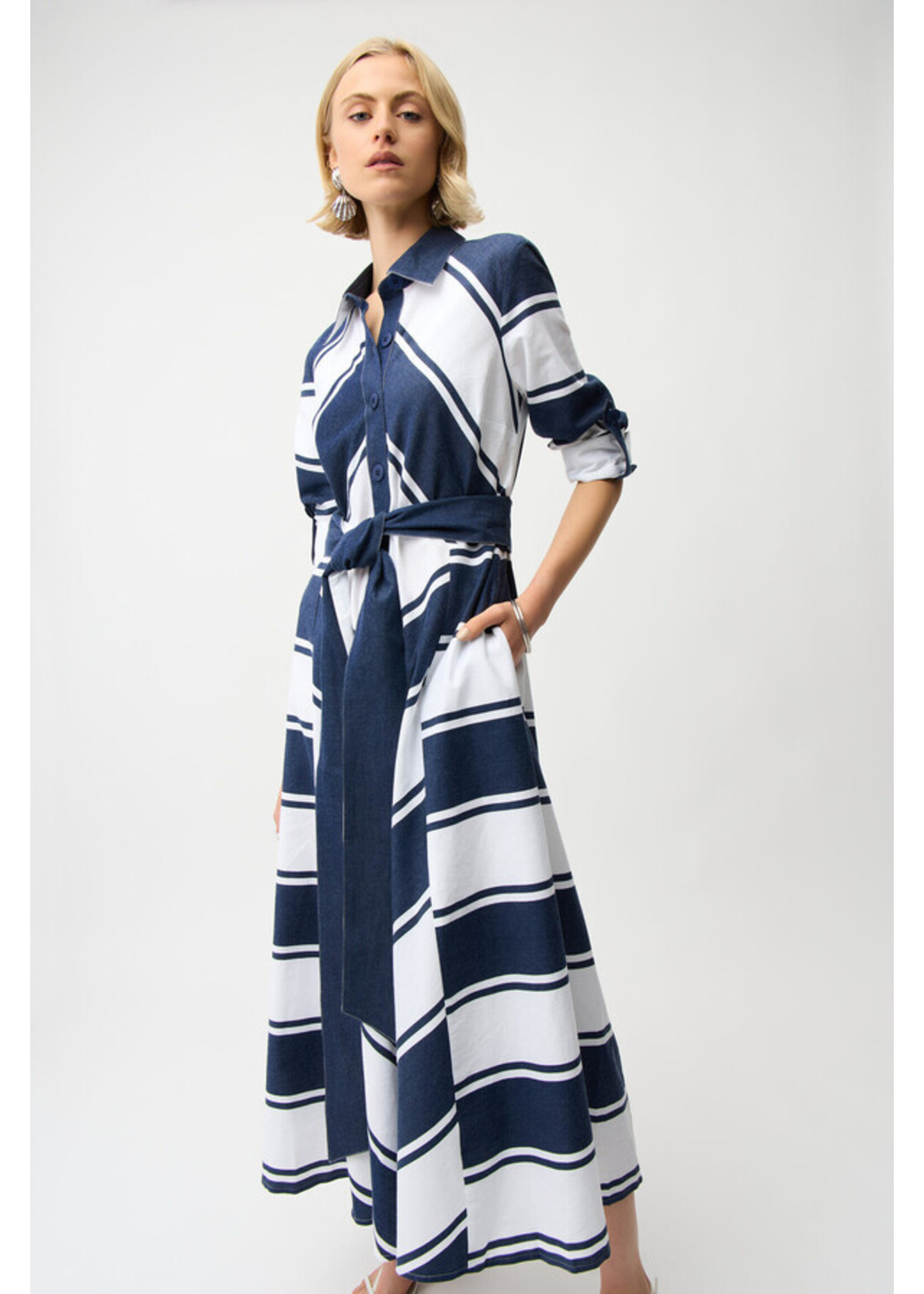 Joseph Ribkoff Joseph Ribkoff - Casual Striped Maxi Dress Style 261936