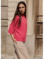 YAYA YAYA - Mock Neck And Ribbed Sleeves Sweater