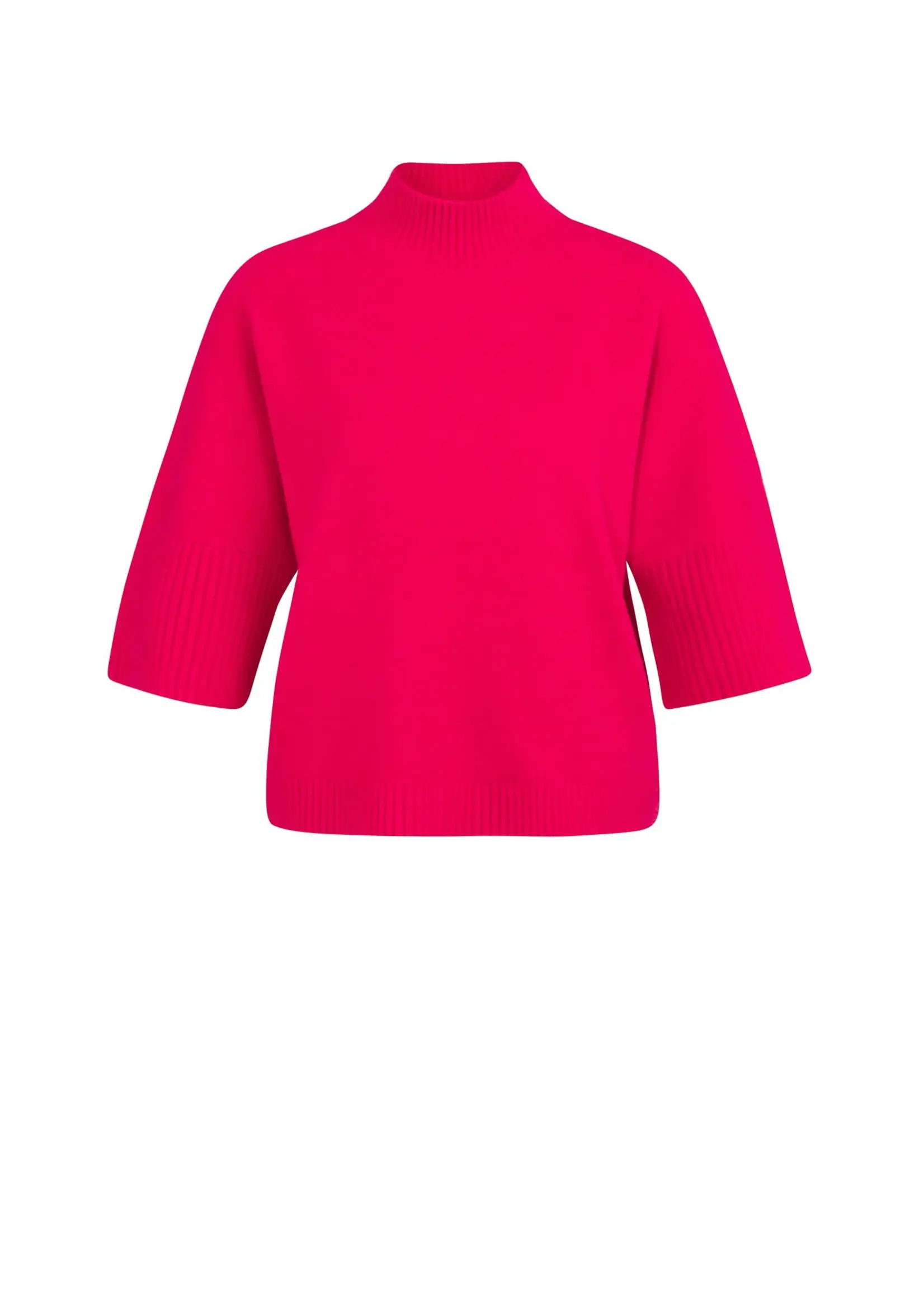YAYA YAYA - Mock Neck And Ribbed Sleeves Sweater