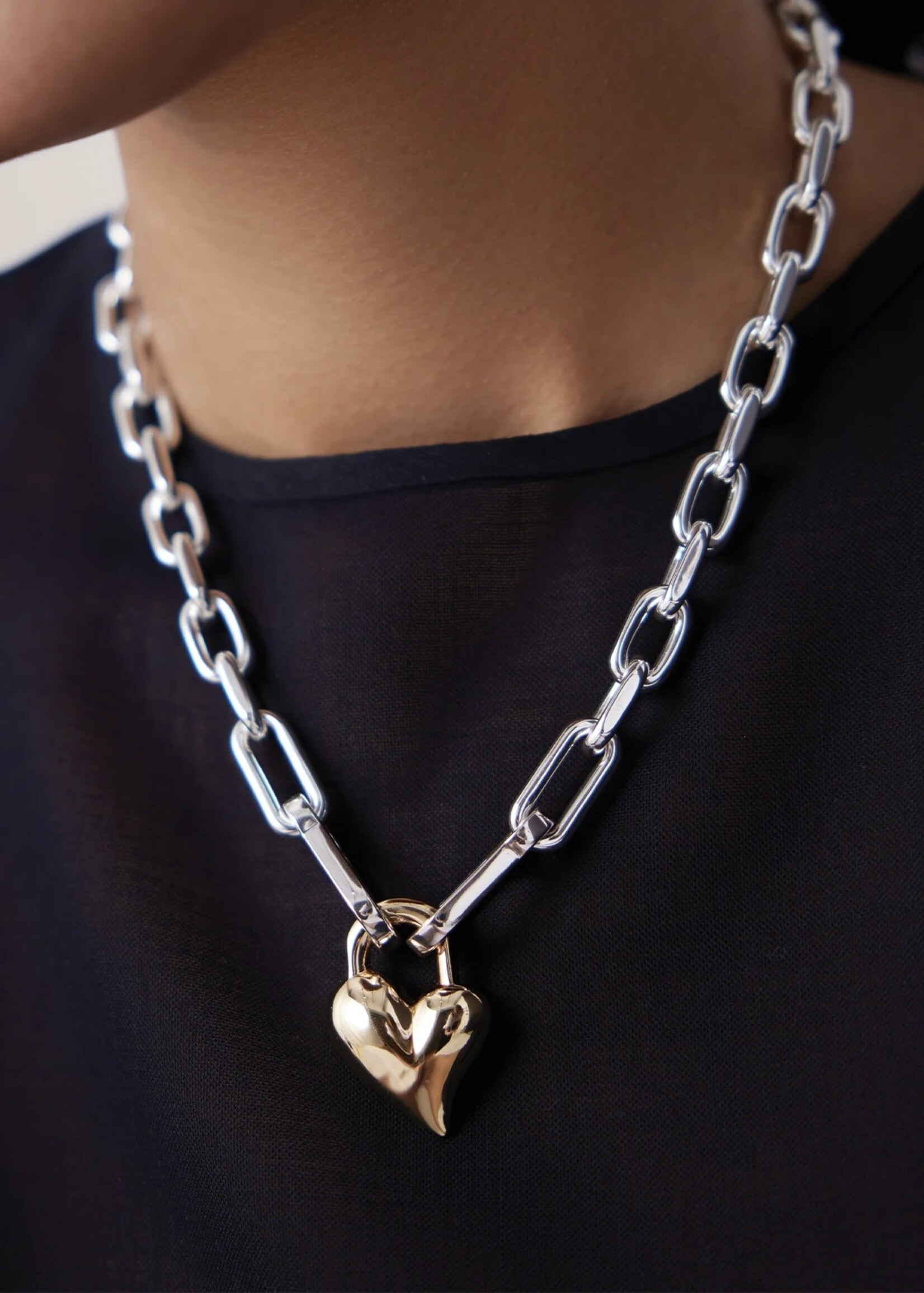 Jenny Bird Jenny Bird - Padlock Heart Pendant Necklace