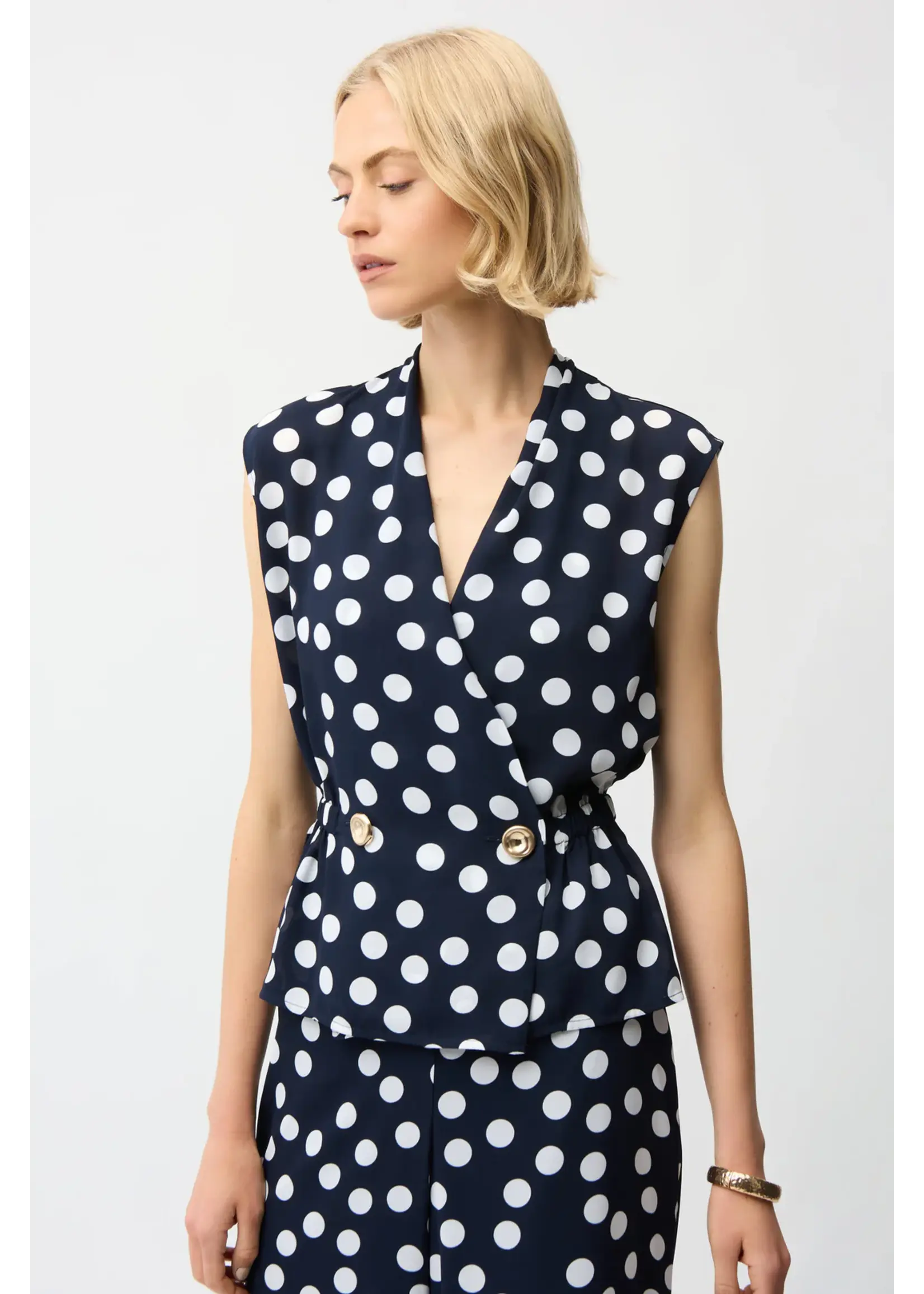 Joseph Ribkoff Joseph Ribkoff - Polka Dot V-Neck Top Style 261250