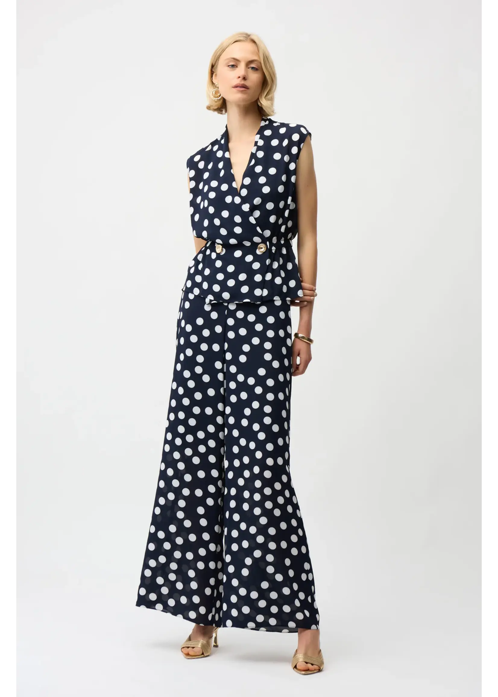 Joseph Ribkoff Joseph Ribkoff - Polka Dot V-Neck Top Style 261250