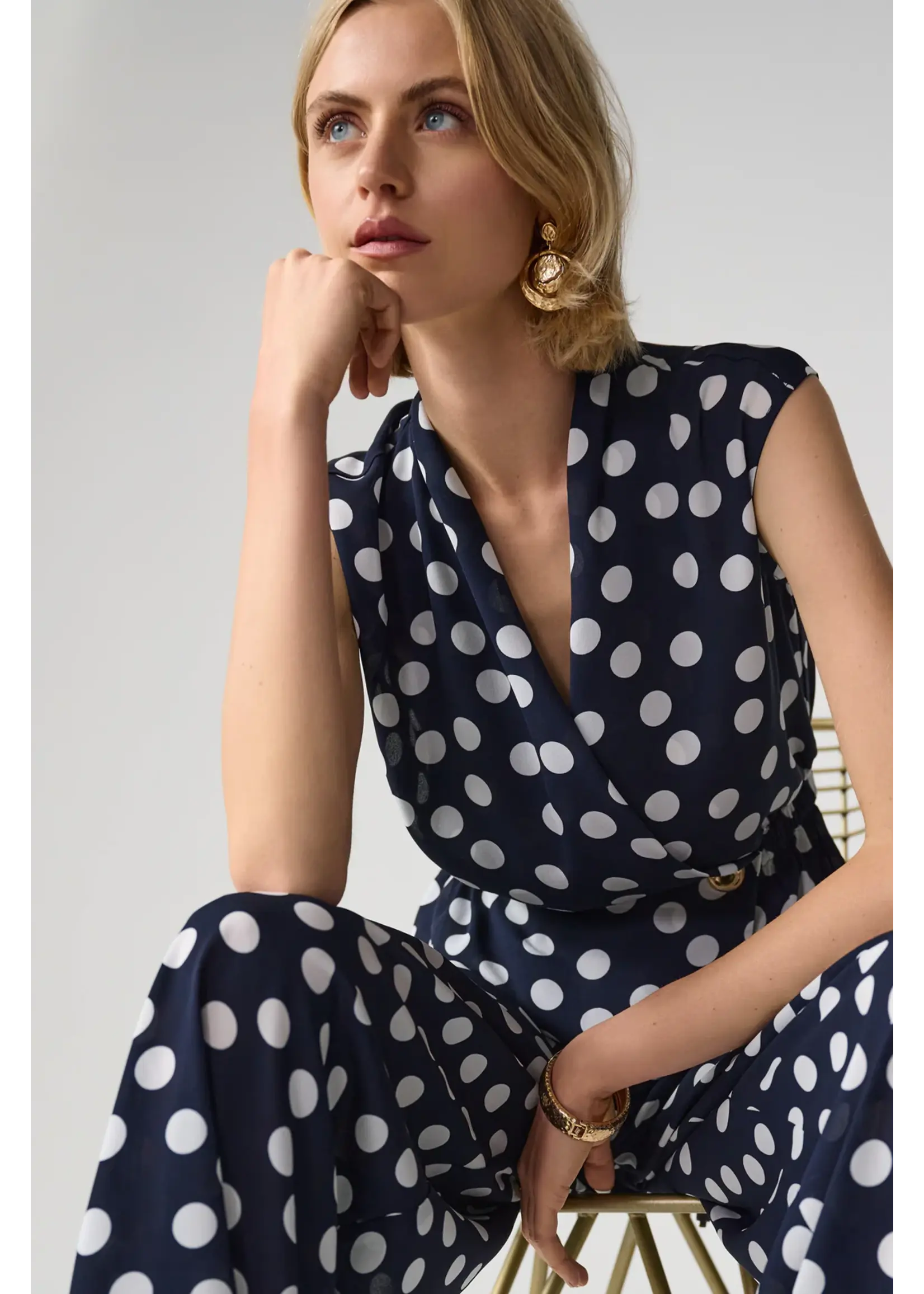 Joseph Ribkoff Joseph Ribkoff - Polka Dot V-Neck Top Style 261250