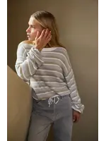 YAYA YAYA - Striped Sweater With Cord