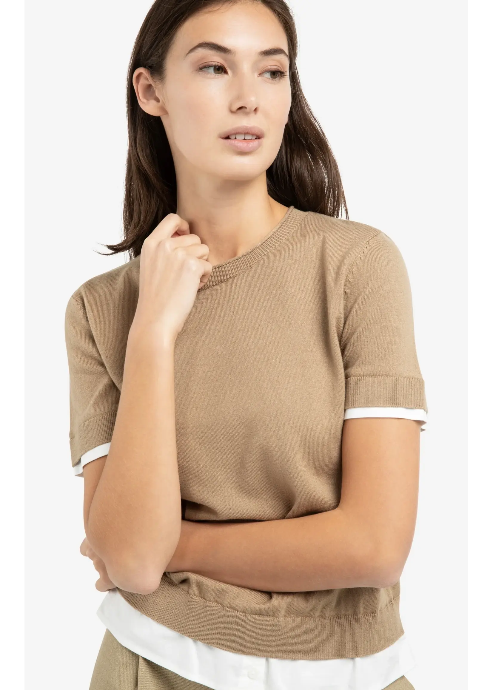 YAYA YAYA - Knitted Top With Double Hem