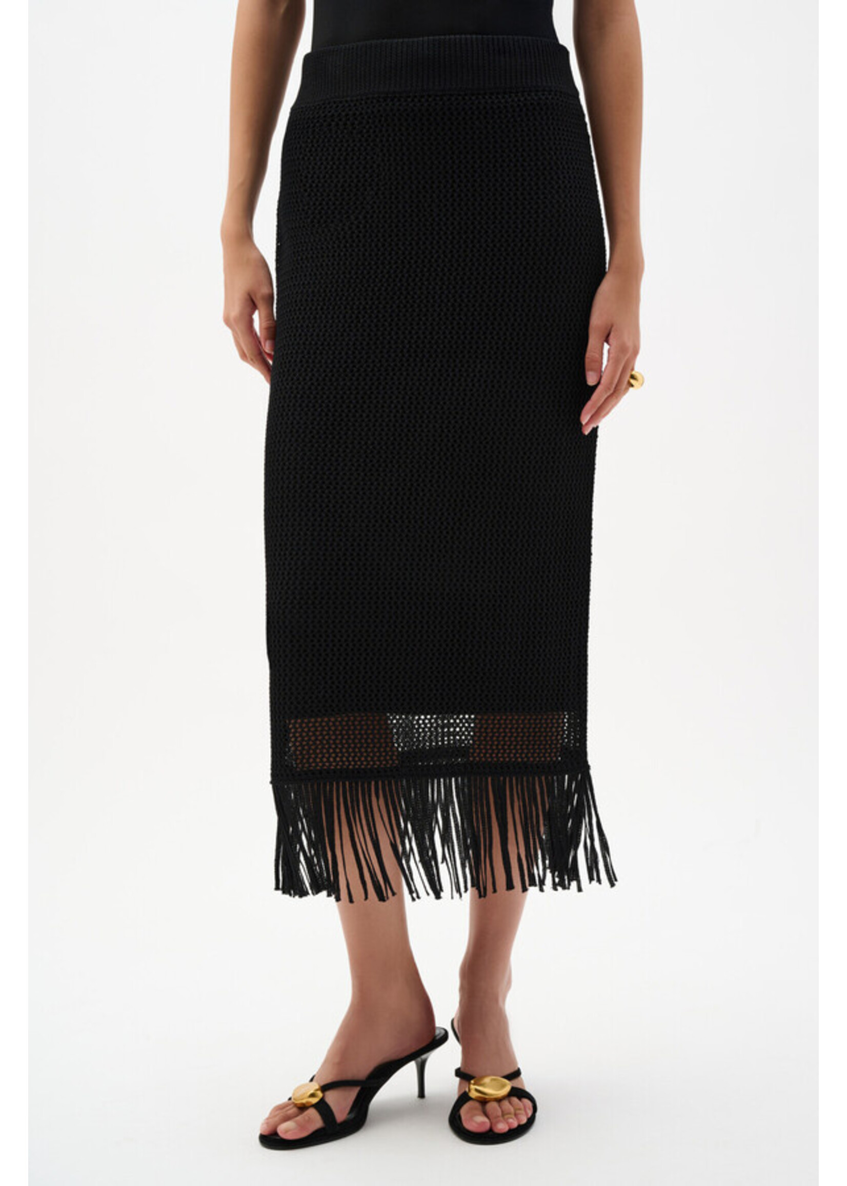 Joseph Ribkoff Joseph Ribkoff - Fringe High-Waist Midi Skirt Style 262929