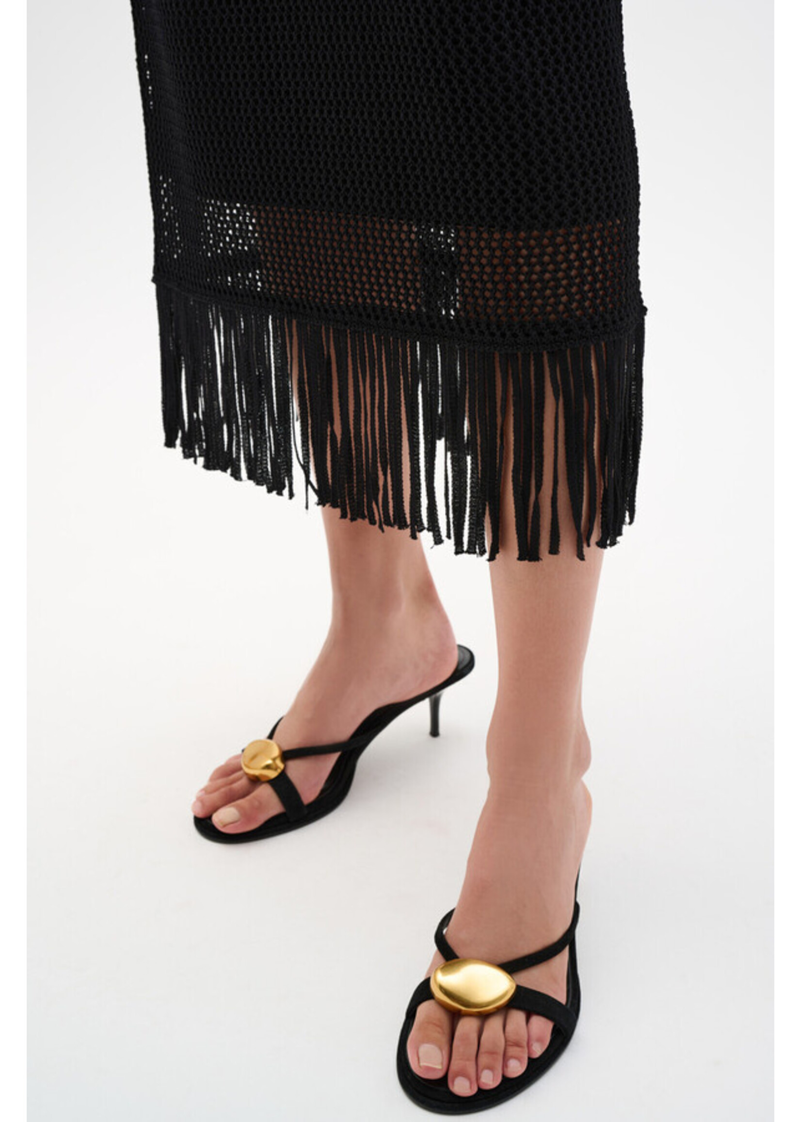 Joseph Ribkoff Joseph Ribkoff - Fringe High-Waist Midi Skirt Style 262929
