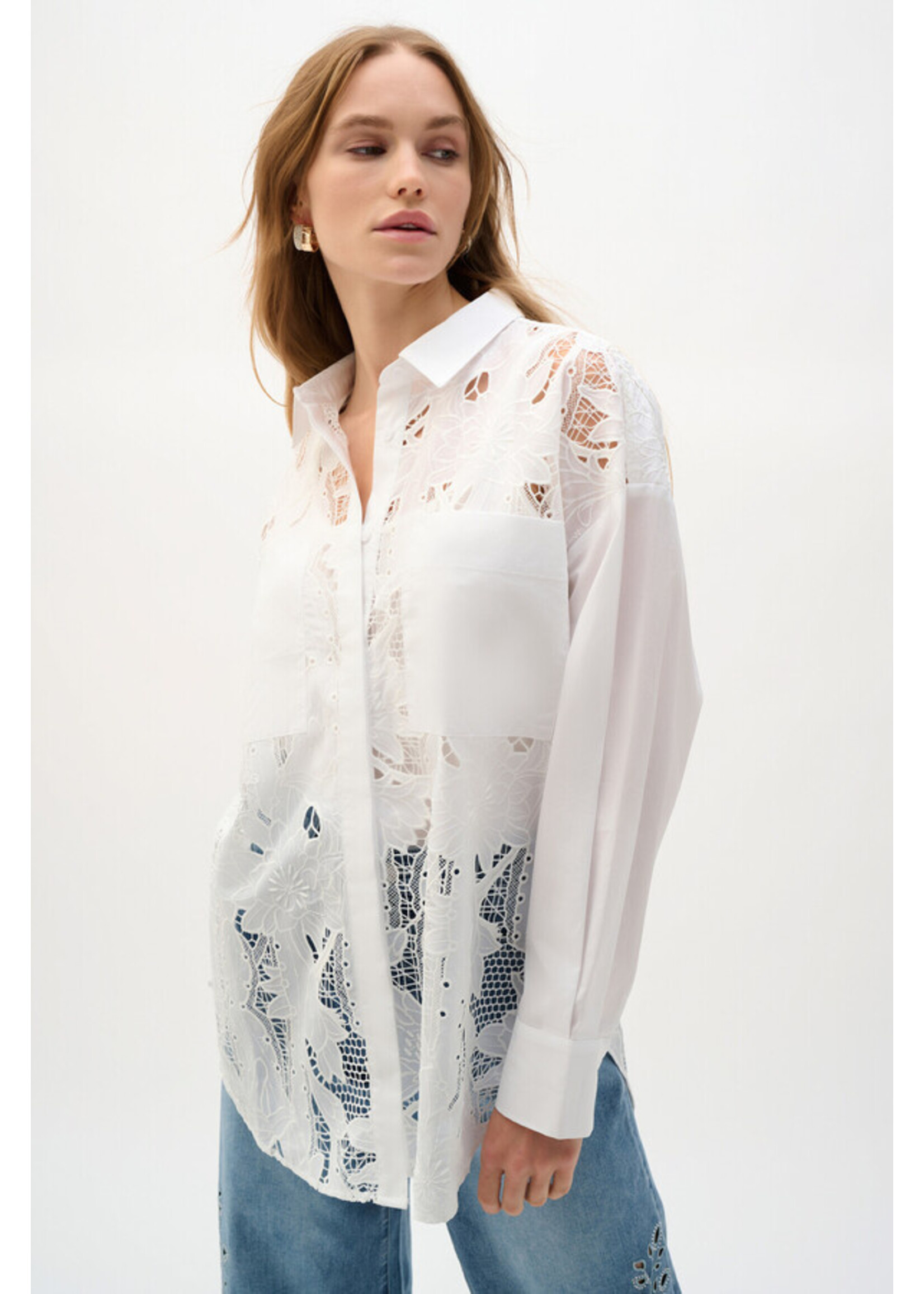 Joseph Ribkoff Joseph Ribkoff - Floral Lace Buttoned Blouse Style 262952