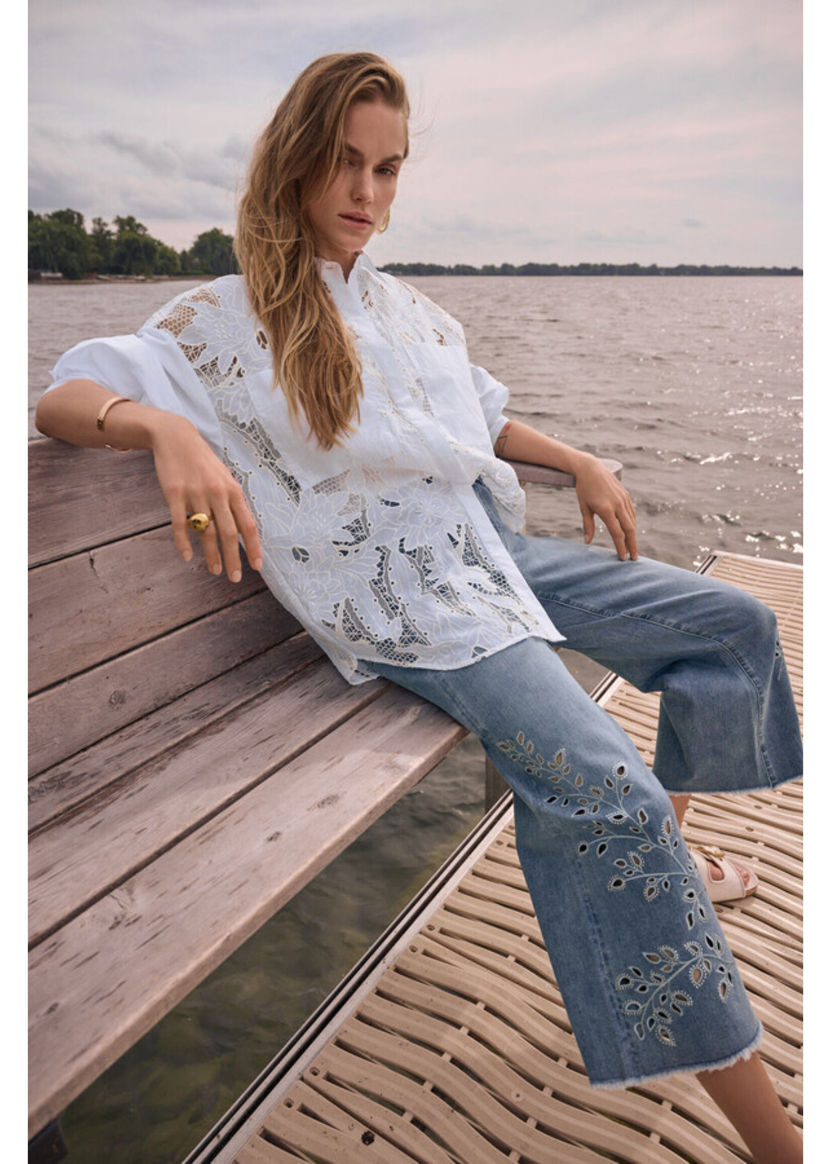 Joseph Ribkoff Joseph Ribkoff - Floral Lace Buttoned Blouse Style 262952