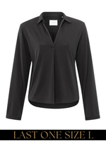 YAYA Yaya - Jersey v-neck top with Collar