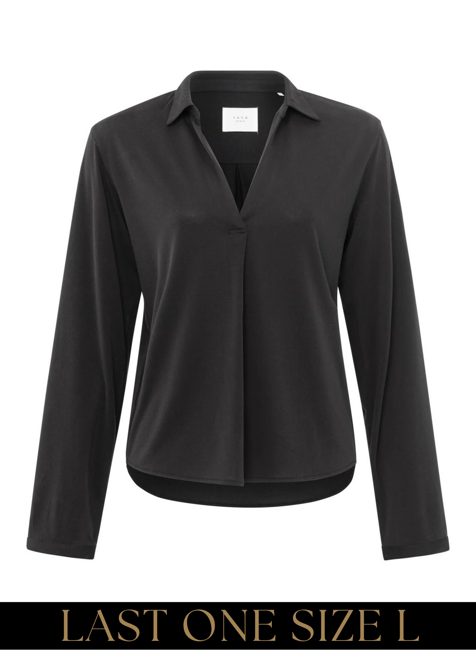 YAYA Yaya - Jersey v-neck top with Collar