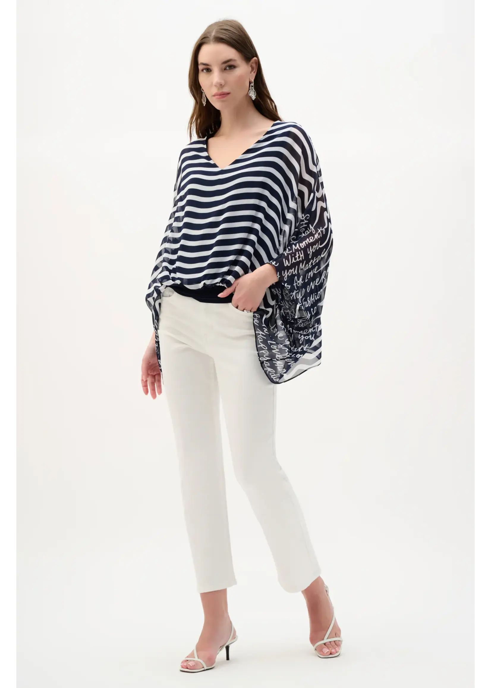 Joseph Ribkoff Joseph Ribkoff - 262188 V neck striped  pullover style