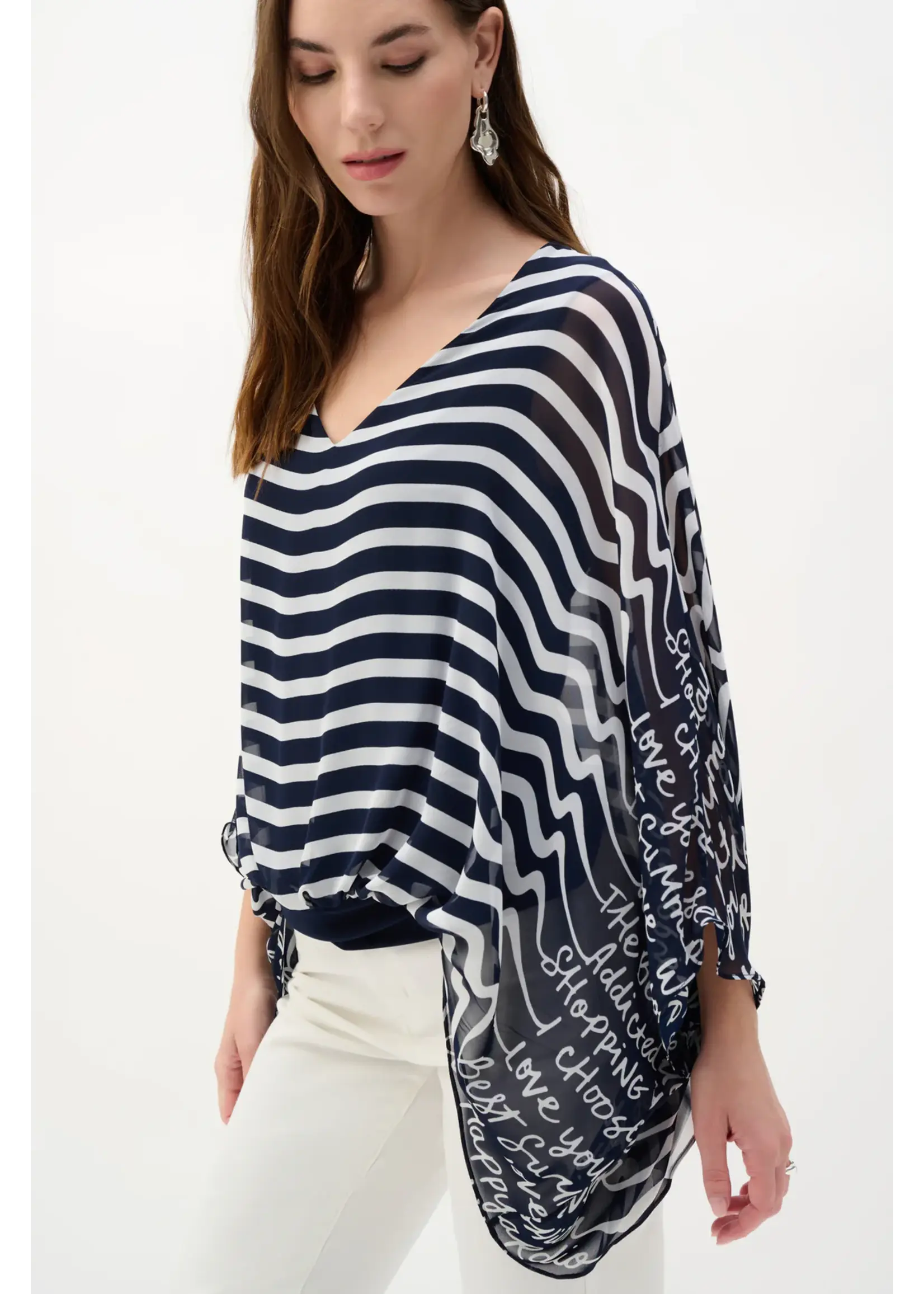 Joseph Ribkoff Joseph Ribkoff - 262188 V neck striped  pullover style