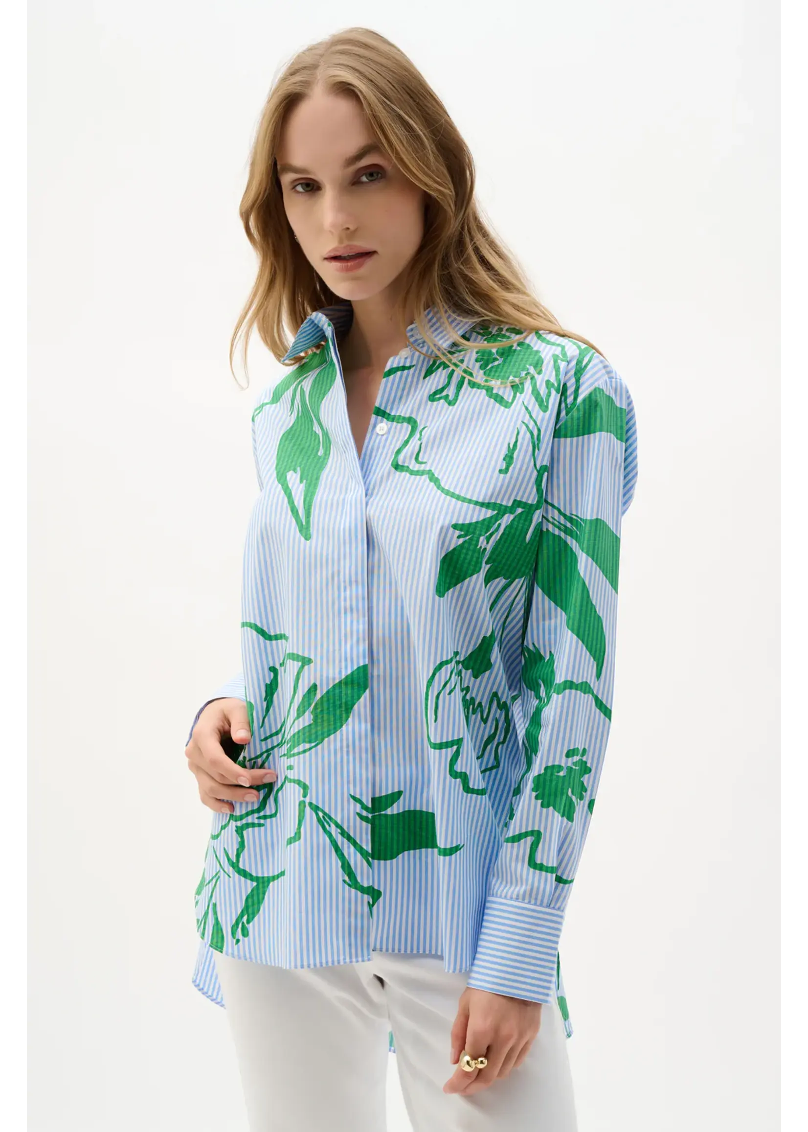 Joseph Ribkoff Joseph Ribkoff - Floral Striped Casual Shirt Style 262951