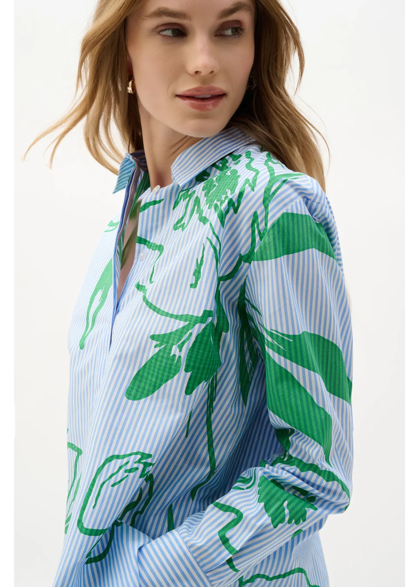 Joseph Ribkoff Joseph Ribkoff - Floral Striped Casual Shirt Style 262951