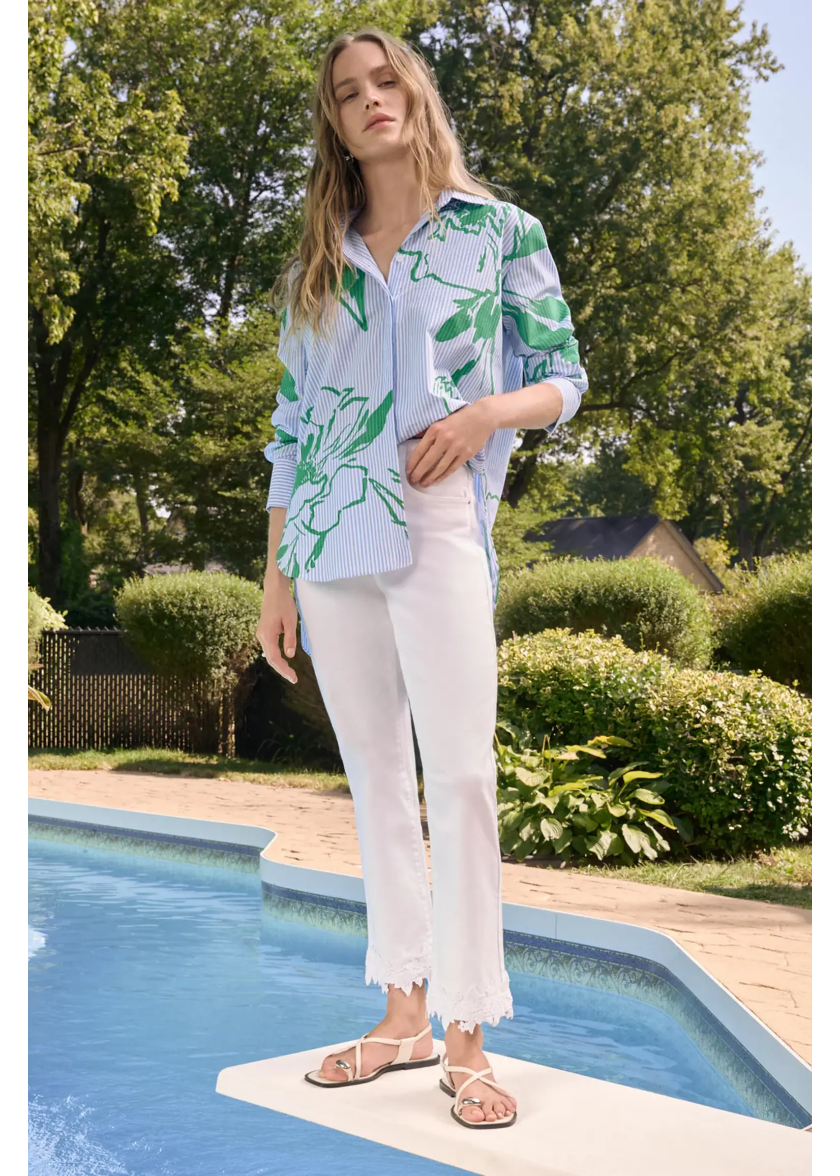 Joseph Ribkoff Joseph Ribkoff - Floral Striped Casual Shirt Style 262951