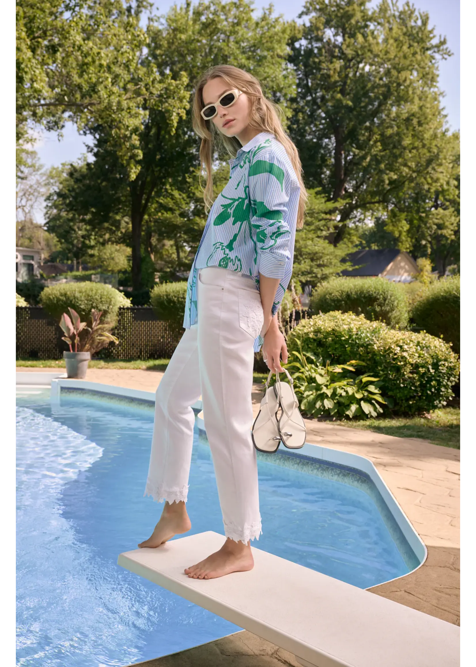 Joseph Ribkoff Joseph Ribkoff - Floral Striped Casual Shirt Style 262951