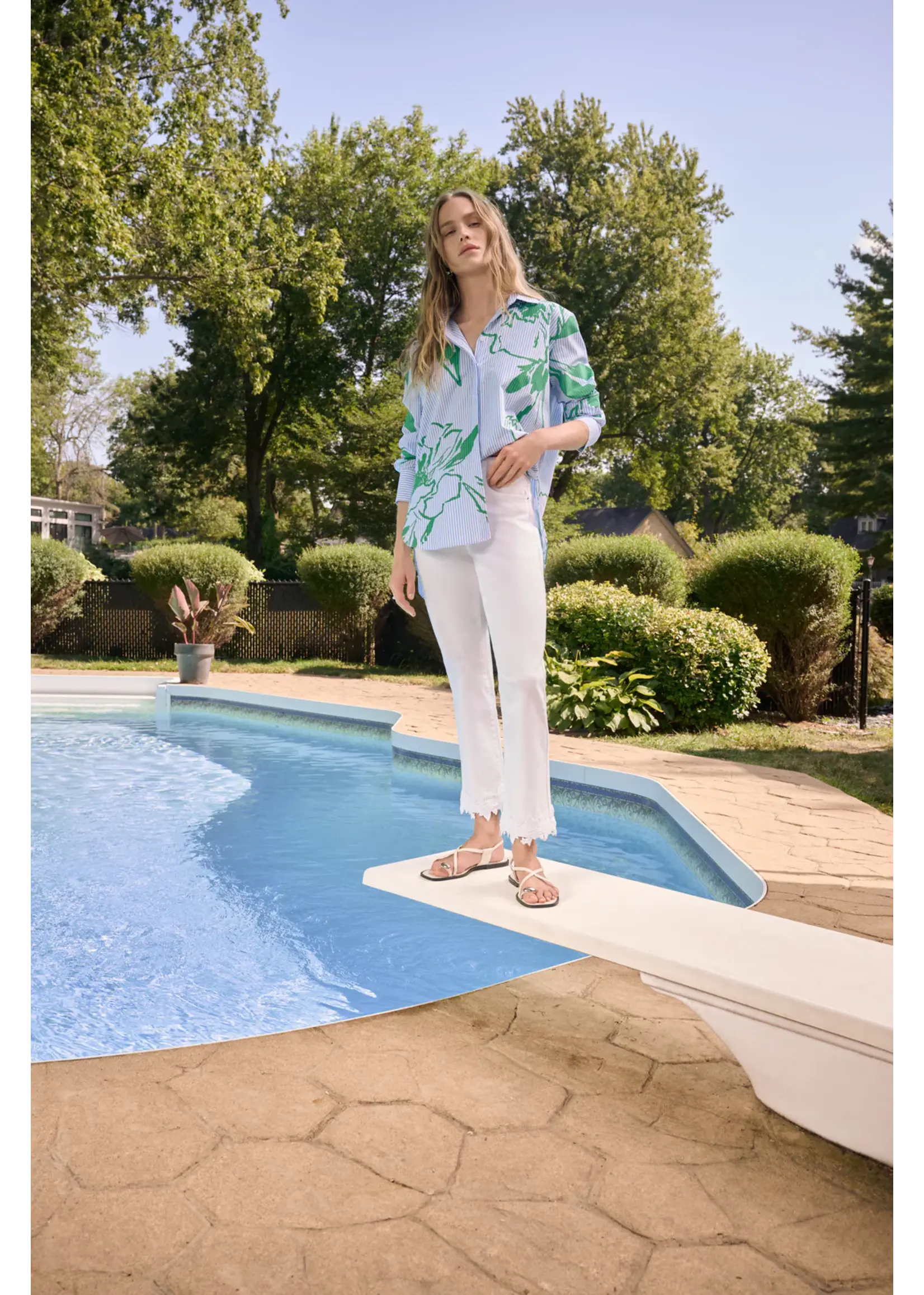 Joseph Ribkoff Joseph Ribkoff - Floral Striped Casual Shirt Style 262951