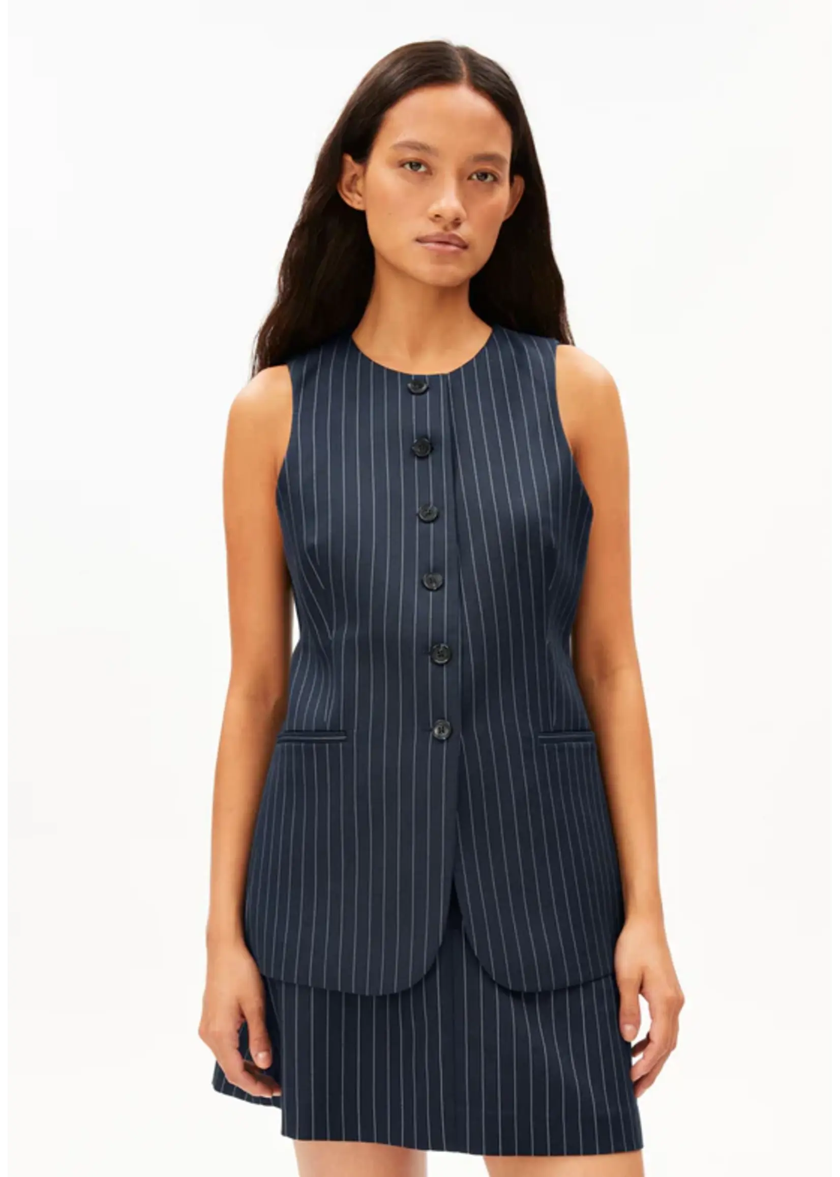 Armed Angels Femme Armed Angels - Long Pinstripe Vest
