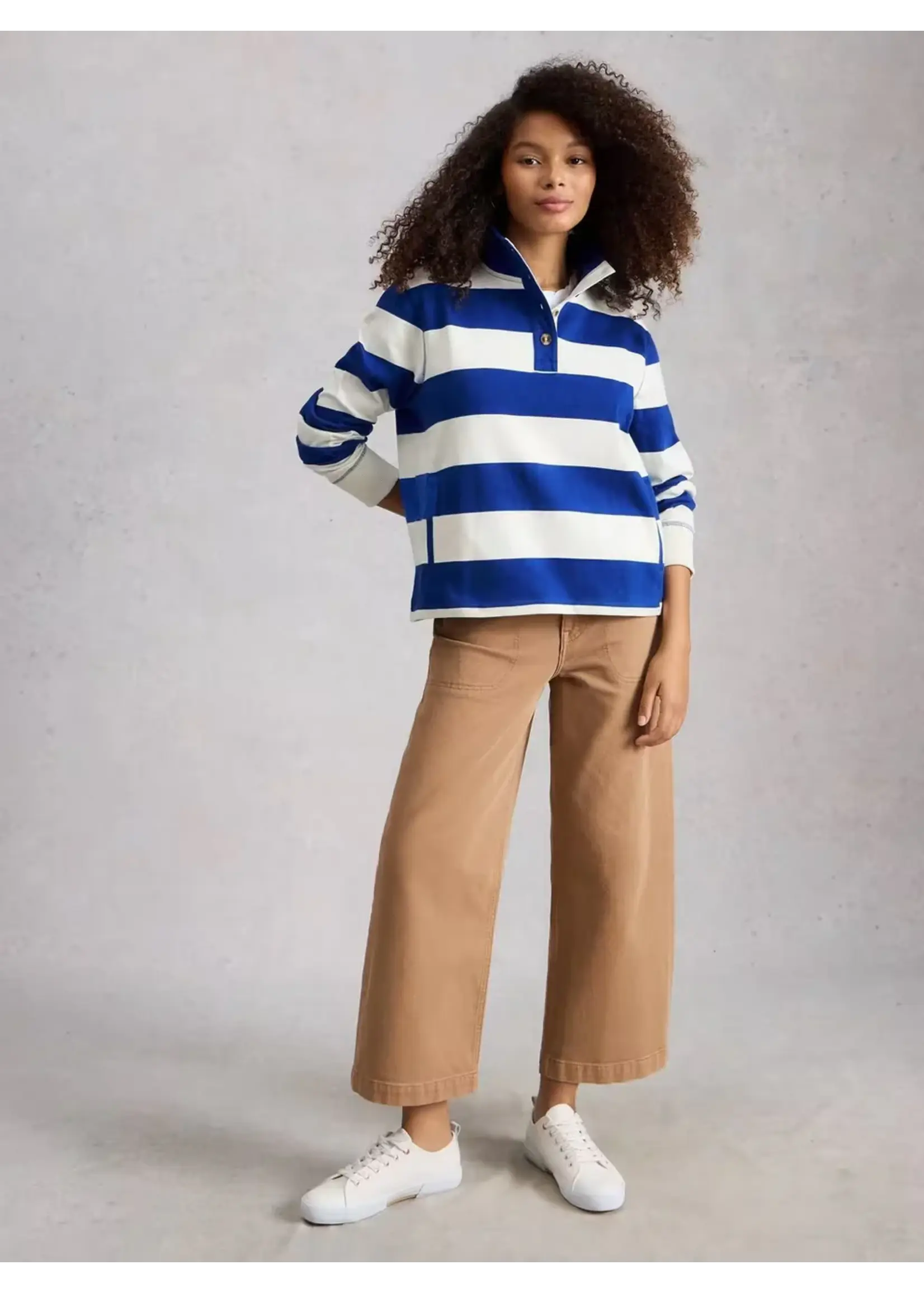 White Stuff Femme White Stuff - Bobby Button Stripe Sweat