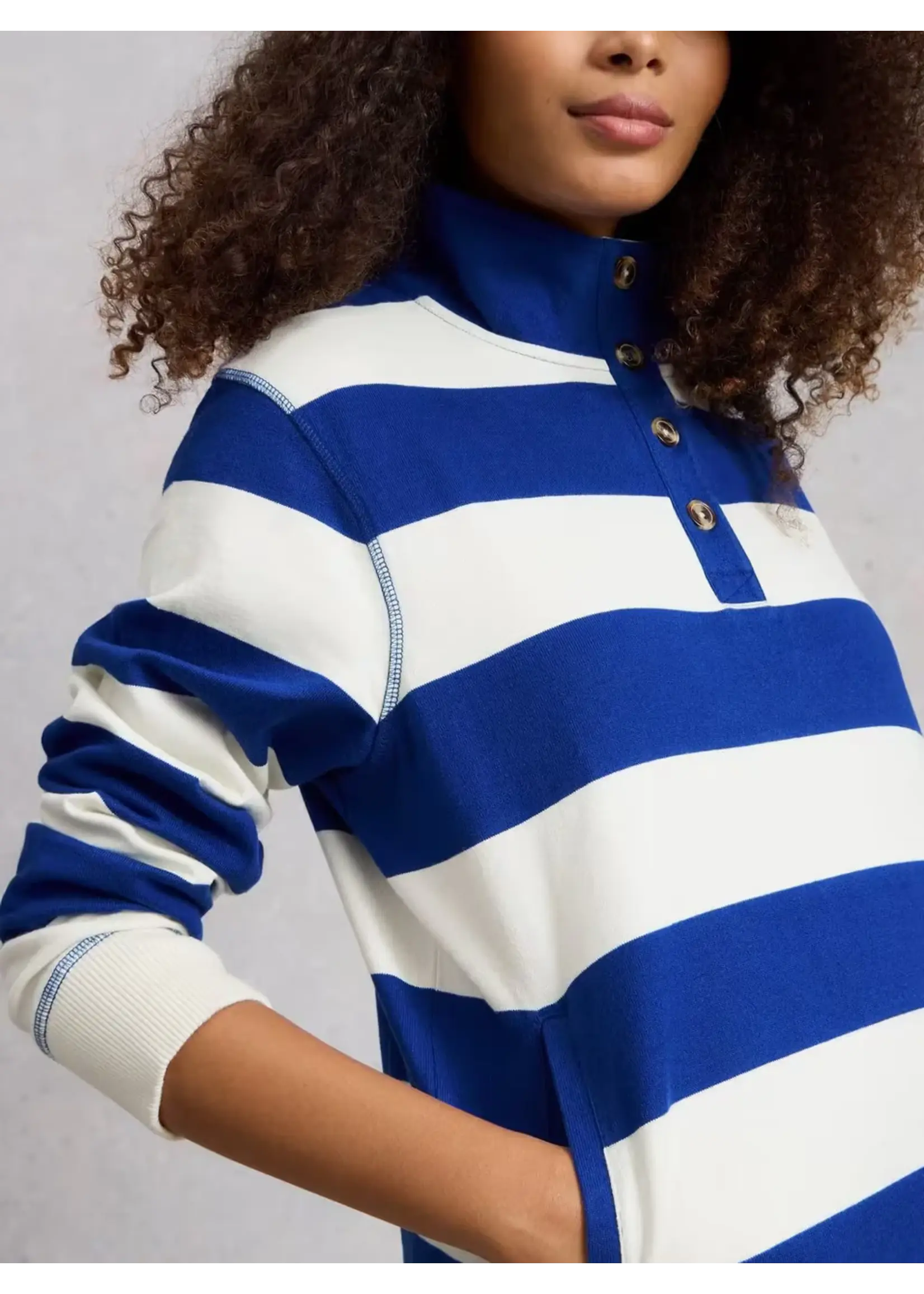 White Stuff Femme White Stuff - Bobby Button Stripe Sweat