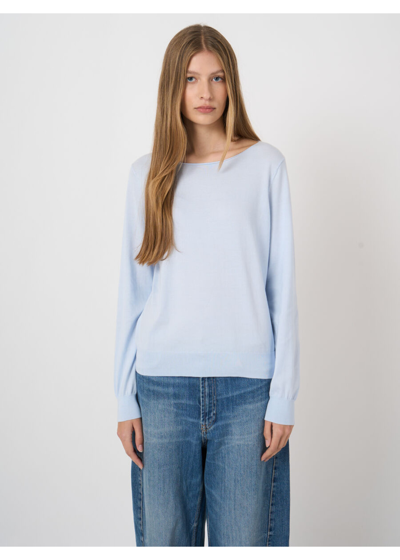 Repeat Repeat - Superfine Cotton Boat-Neck Sweater