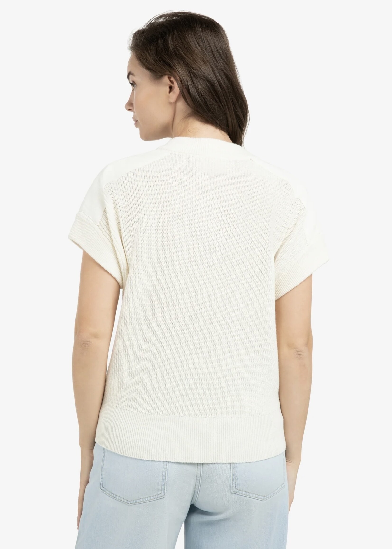 YAYA Yaya - Knitted Top with Woven Shoulder Details
