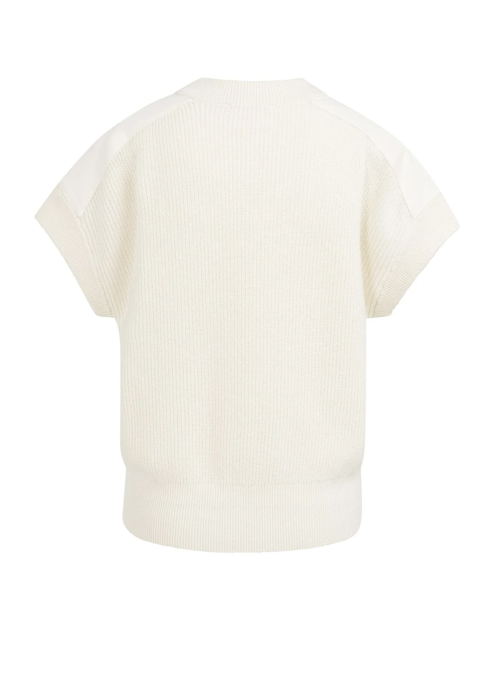 YAYA Yaya - Knitted Top with Woven Shoulder Details
