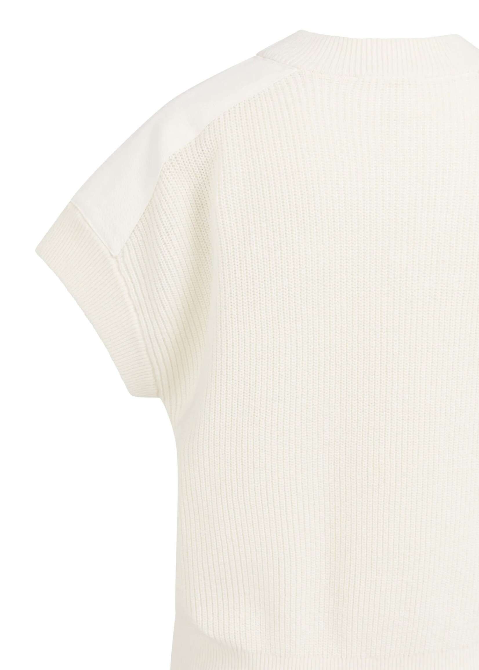 YAYA Yaya - Knitted Top with Woven Shoulder Details