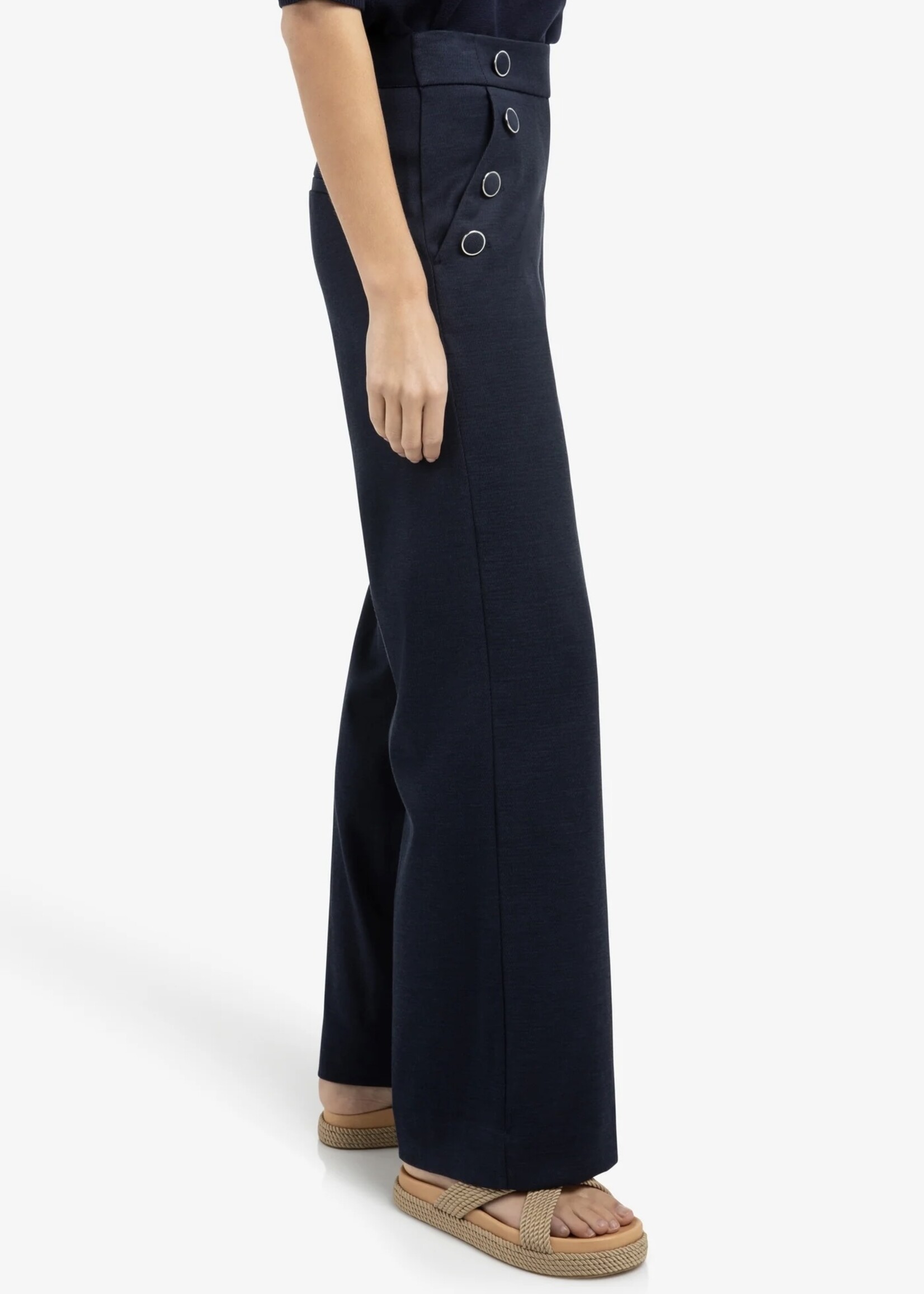 YAYA Yaya - High Waist Wide Leg Trousers with Buttons