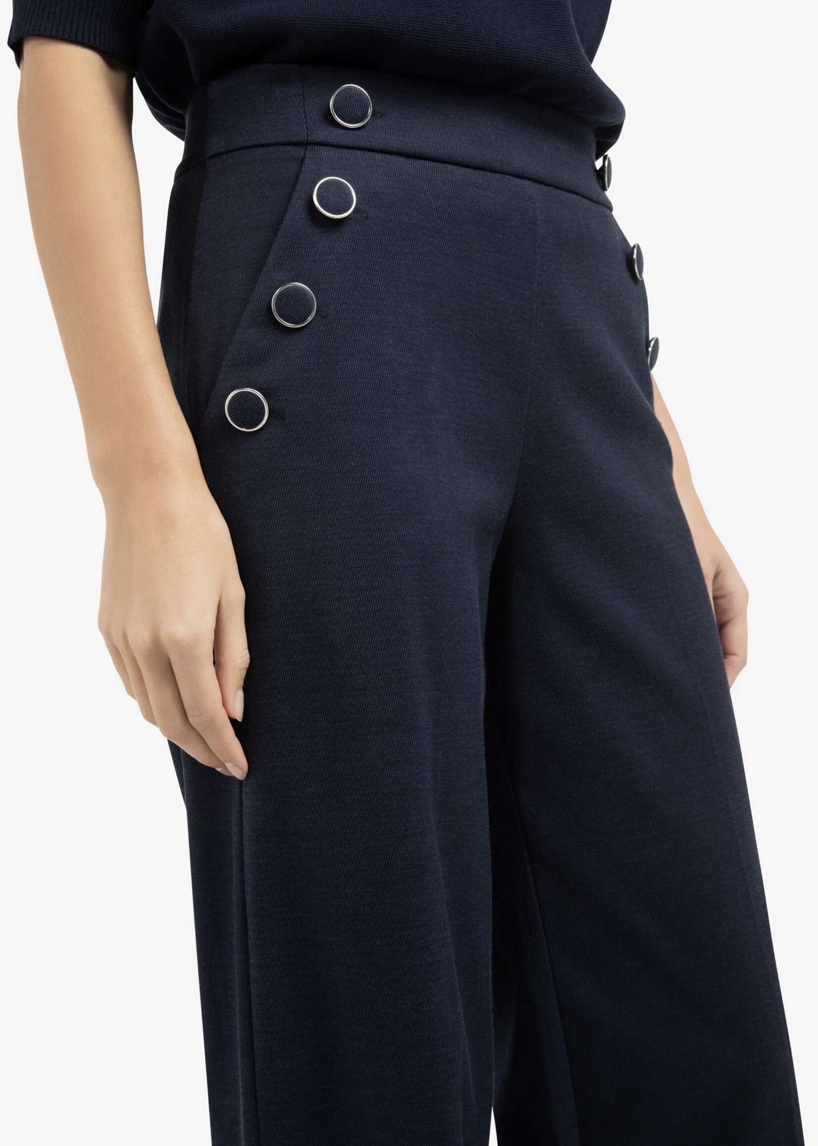 YAYA Yaya - High Waist Wide Leg Trousers with Buttons