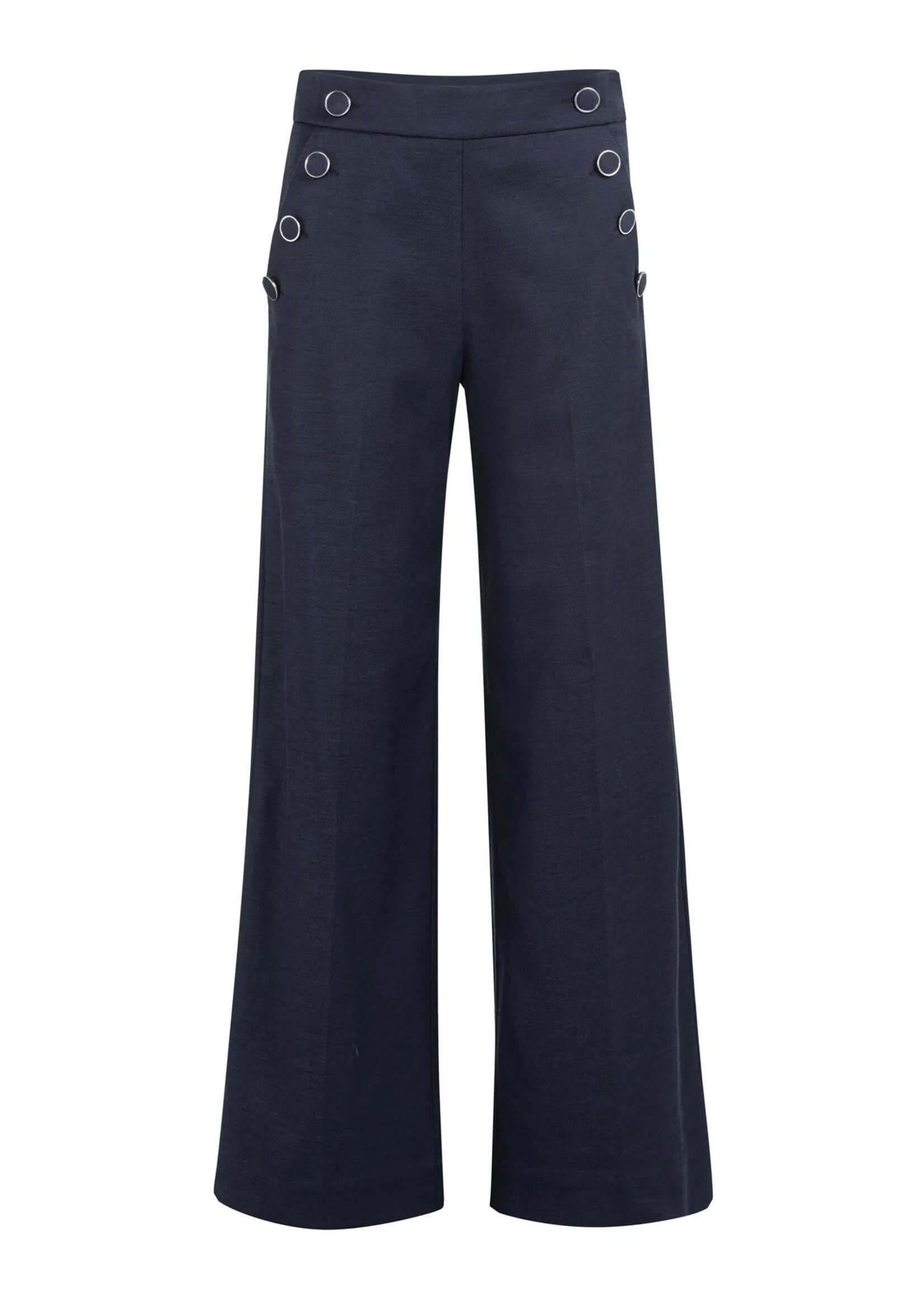 YAYA Yaya - High Waist Wide Leg Trousers with Buttons