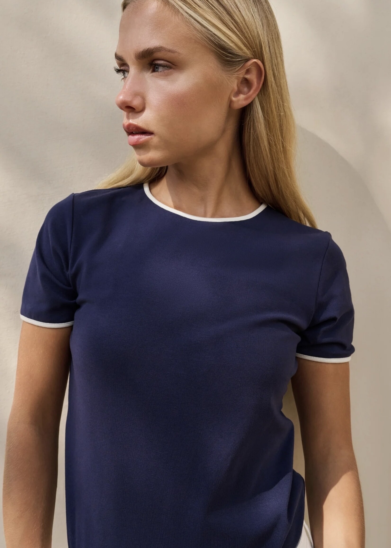 YAYA Yaya - T-shirt with Contrast Binding