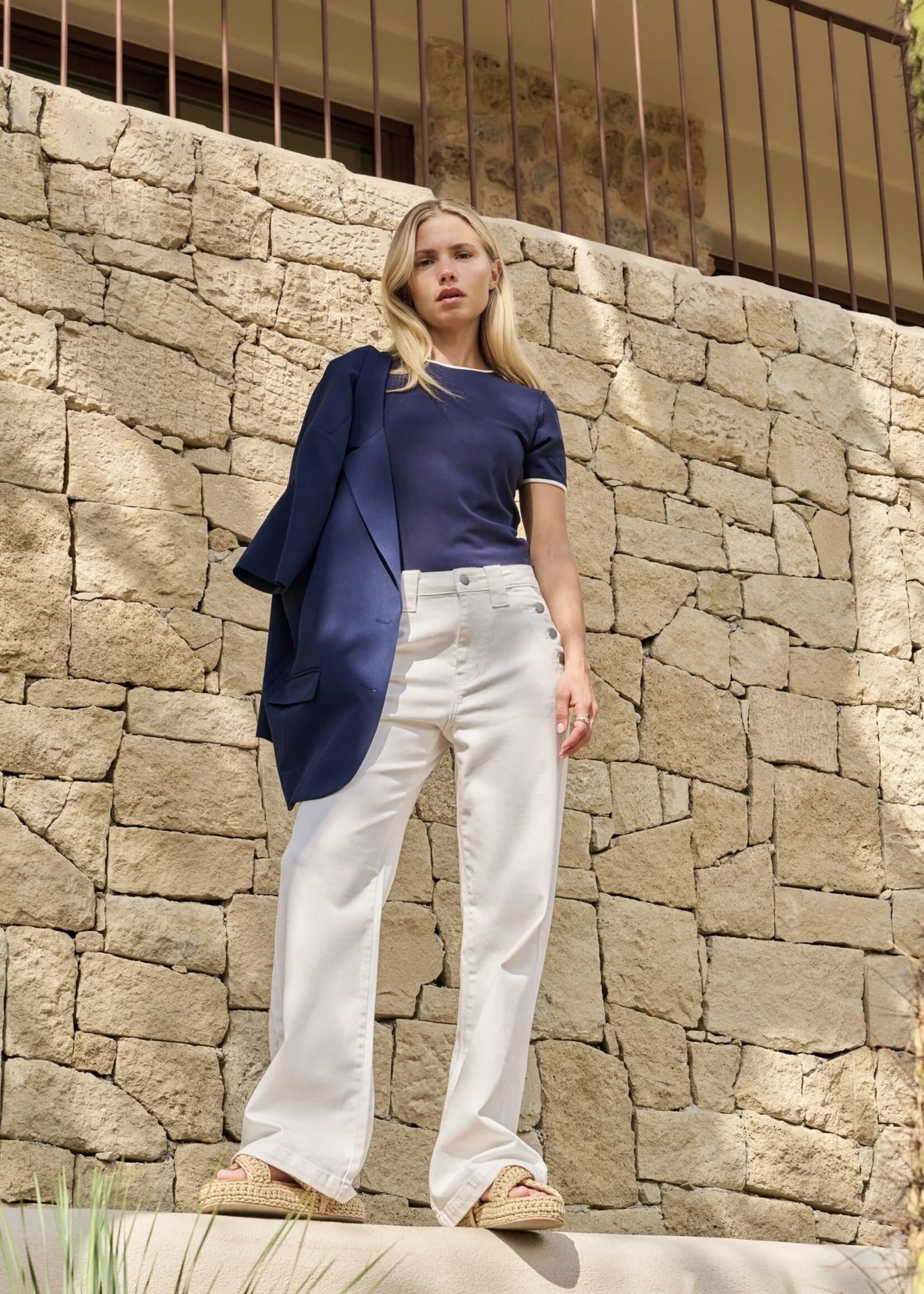 YAYA Yaya - T-shirt with Contrast Binding