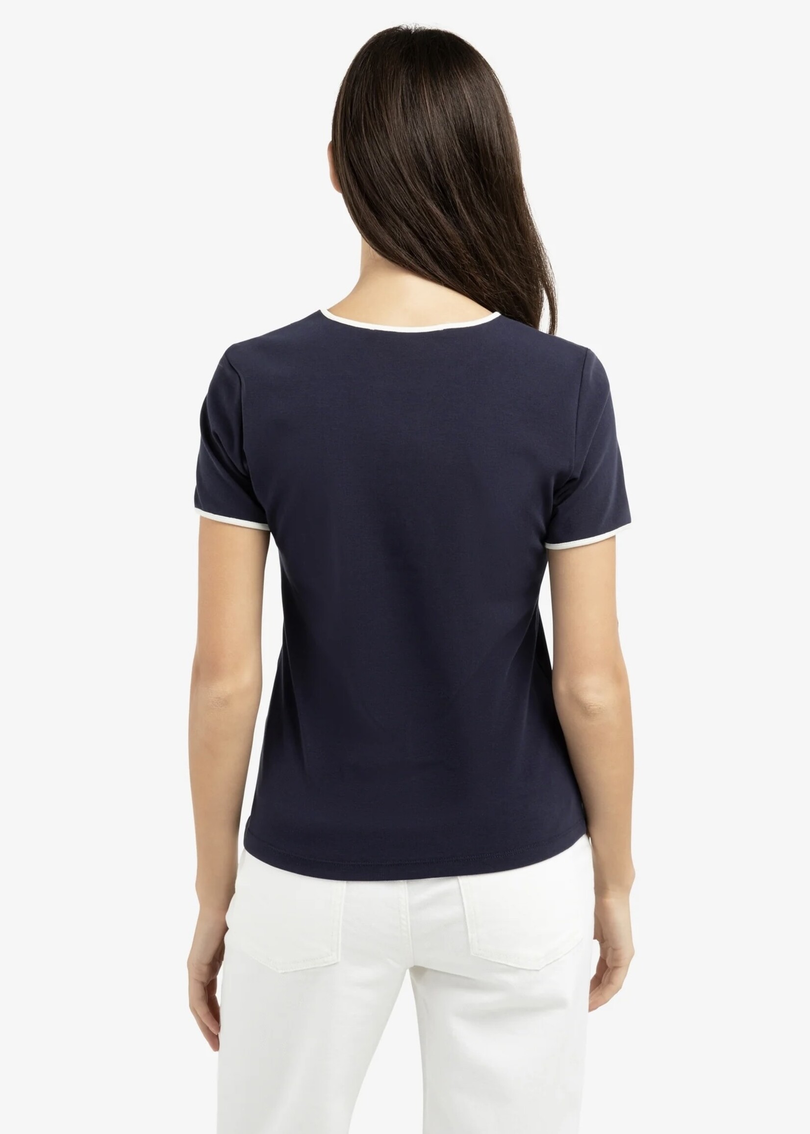 YAYA Yaya - T-shirt with Contrast Binding