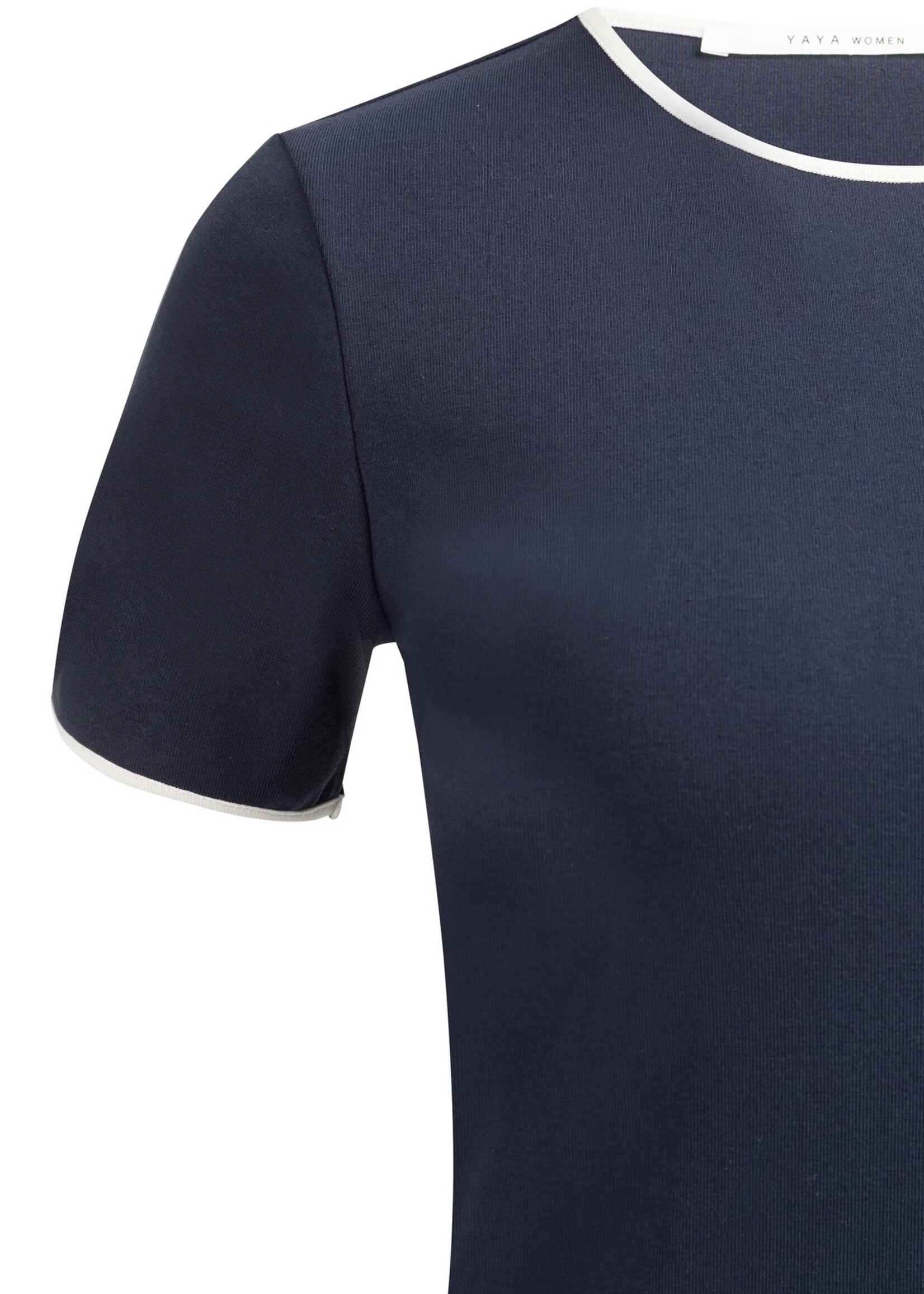 YAYA Yaya - T-shirt with Contrast Binding