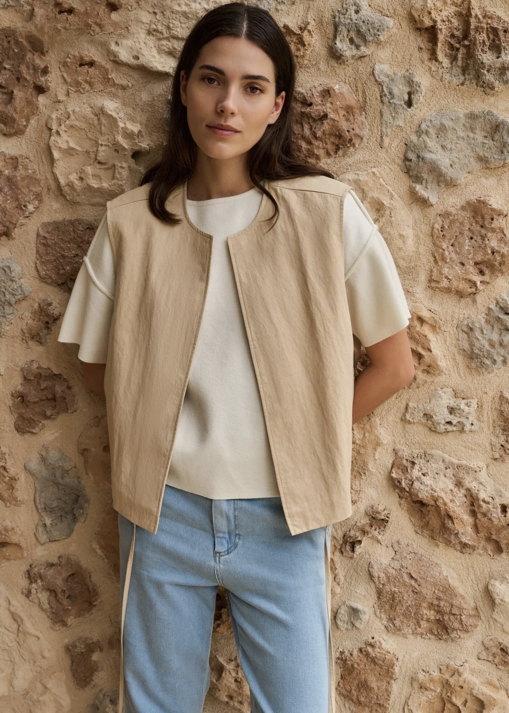 YAYA Yaya - Woven Oversized Sleeveless Summer Vest