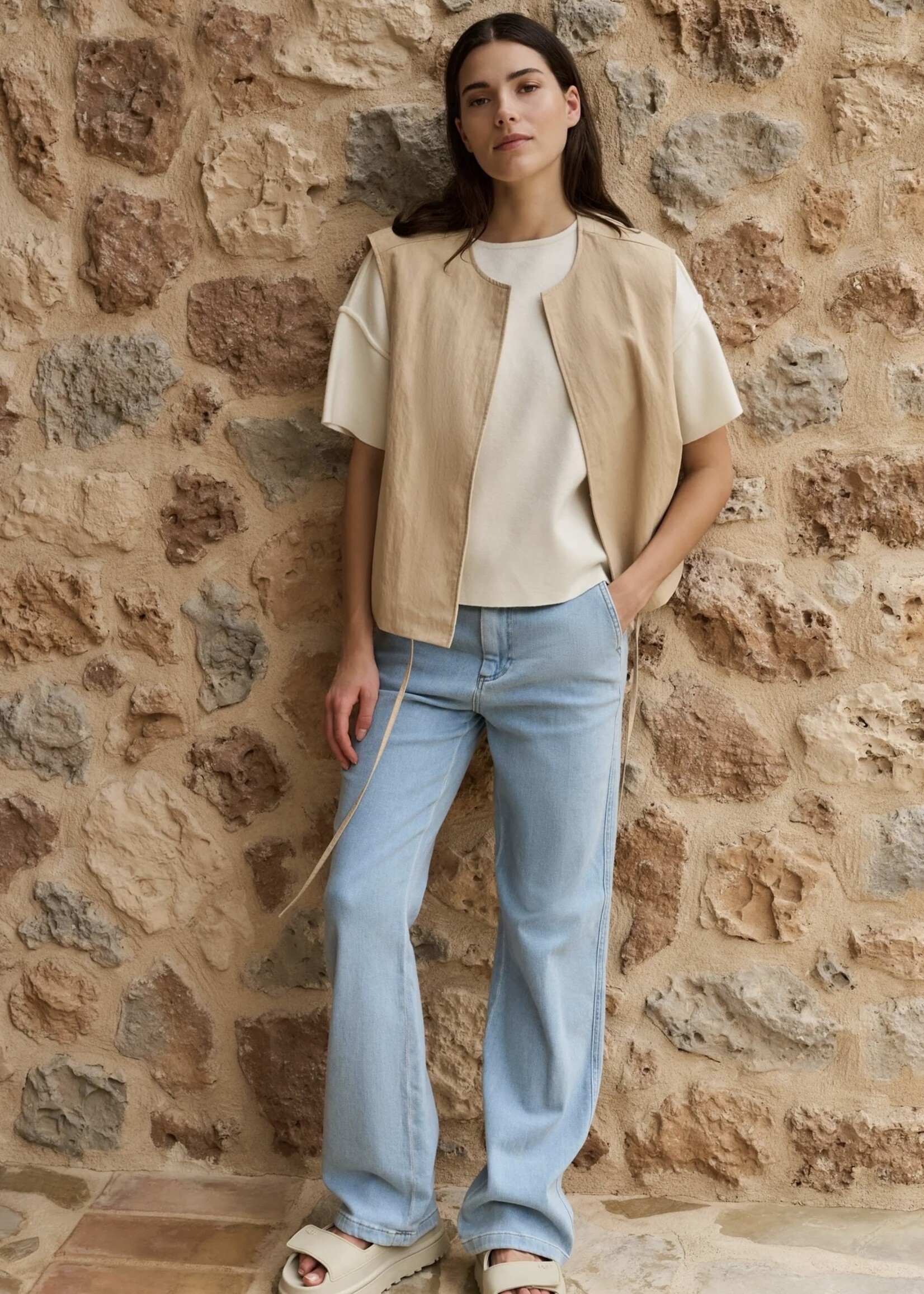 YAYA Yaya - Woven Oversized Sleeveless Summer Vest