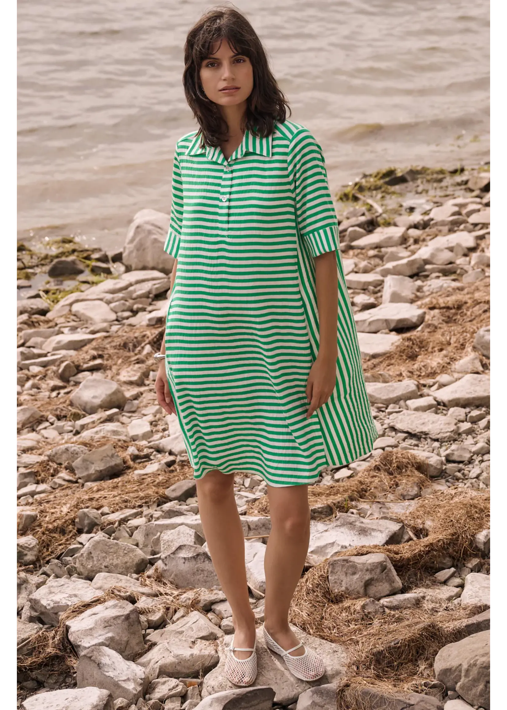 Joseph Ribkoff Joseph Ribkoff - Casual Striped A-Line Dress Style 262175