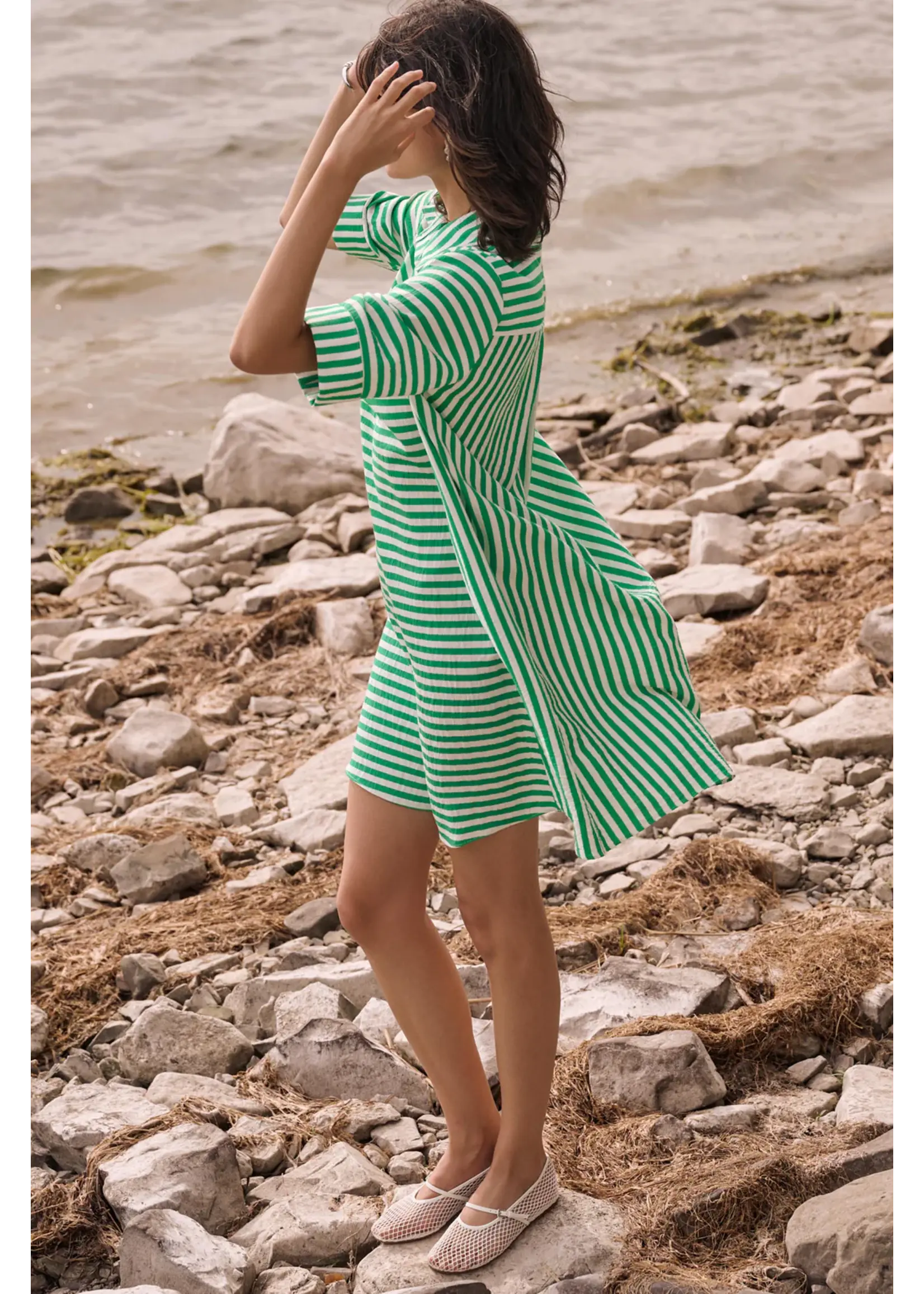 Joseph Ribkoff Joseph Ribkoff - Casual Striped A-Line Dress Style 262175