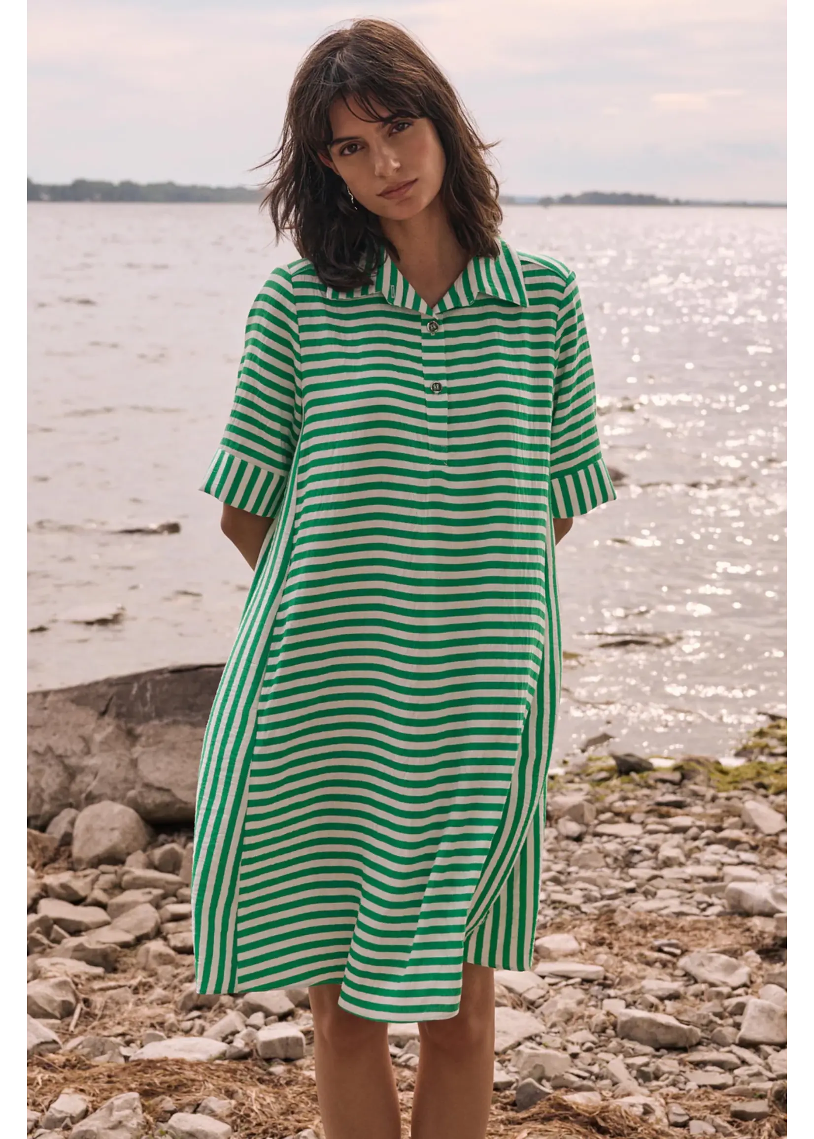 Joseph Ribkoff Joseph Ribkoff - Casual Striped A-Line Dress Style 262175