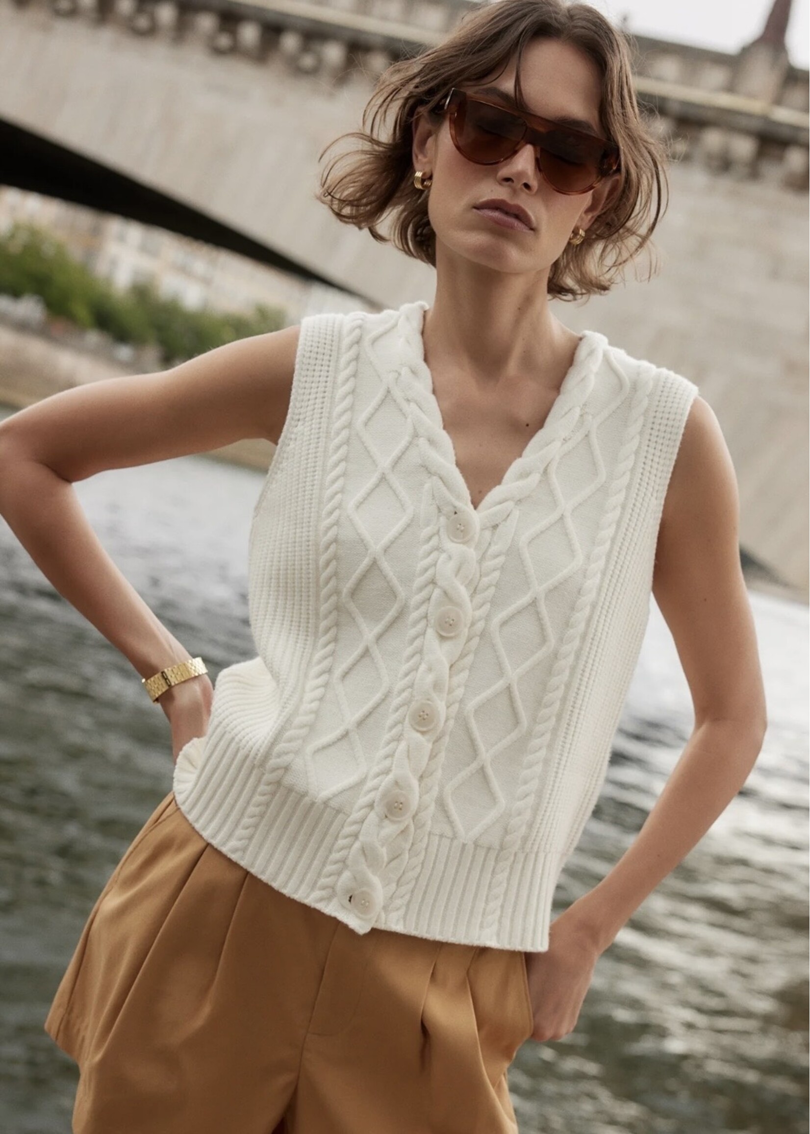 Varley Varley - Tatyana Cable Knit Vest