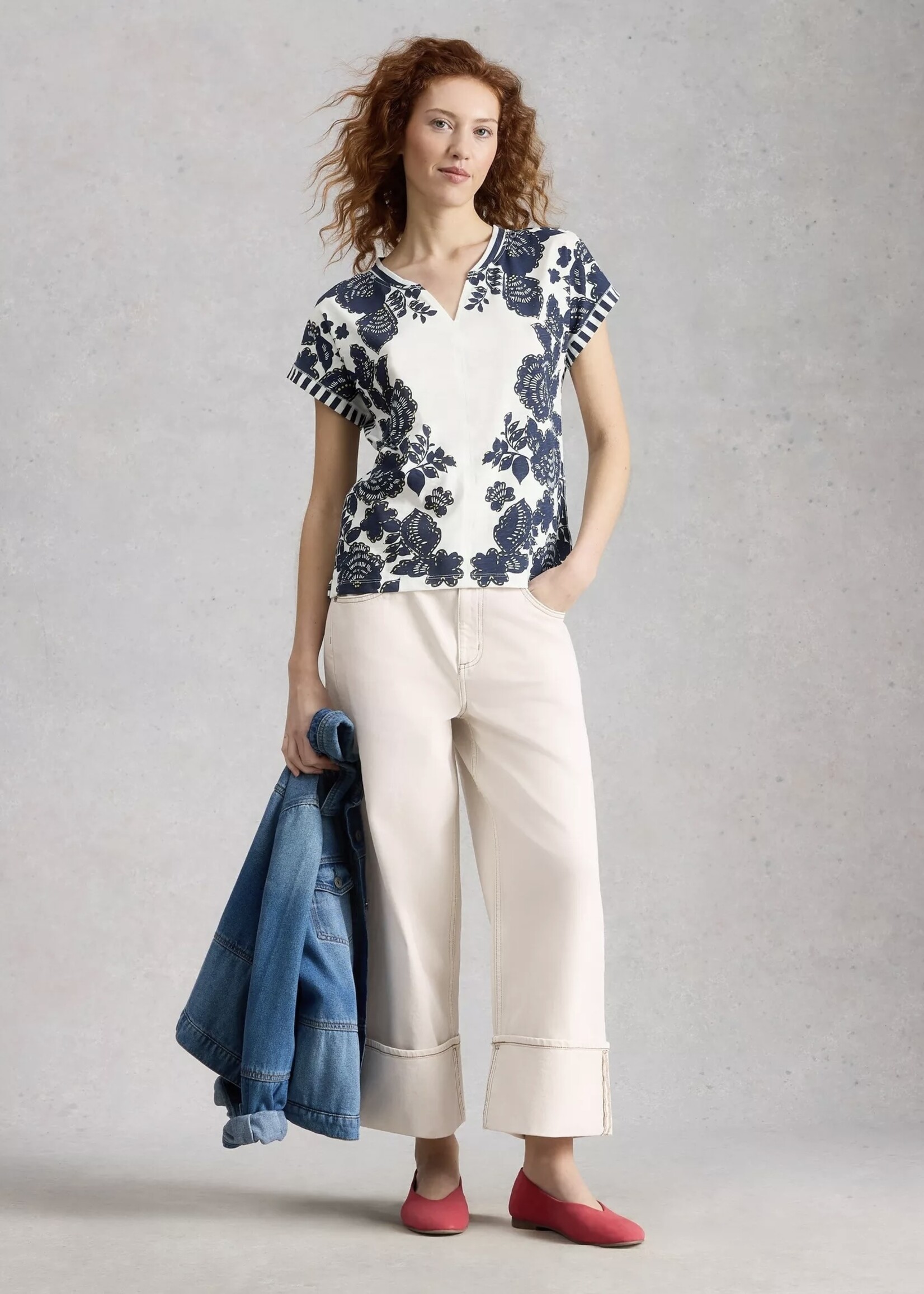 White Stuff Femme White Stuff - Nelly Notch Neck Tee